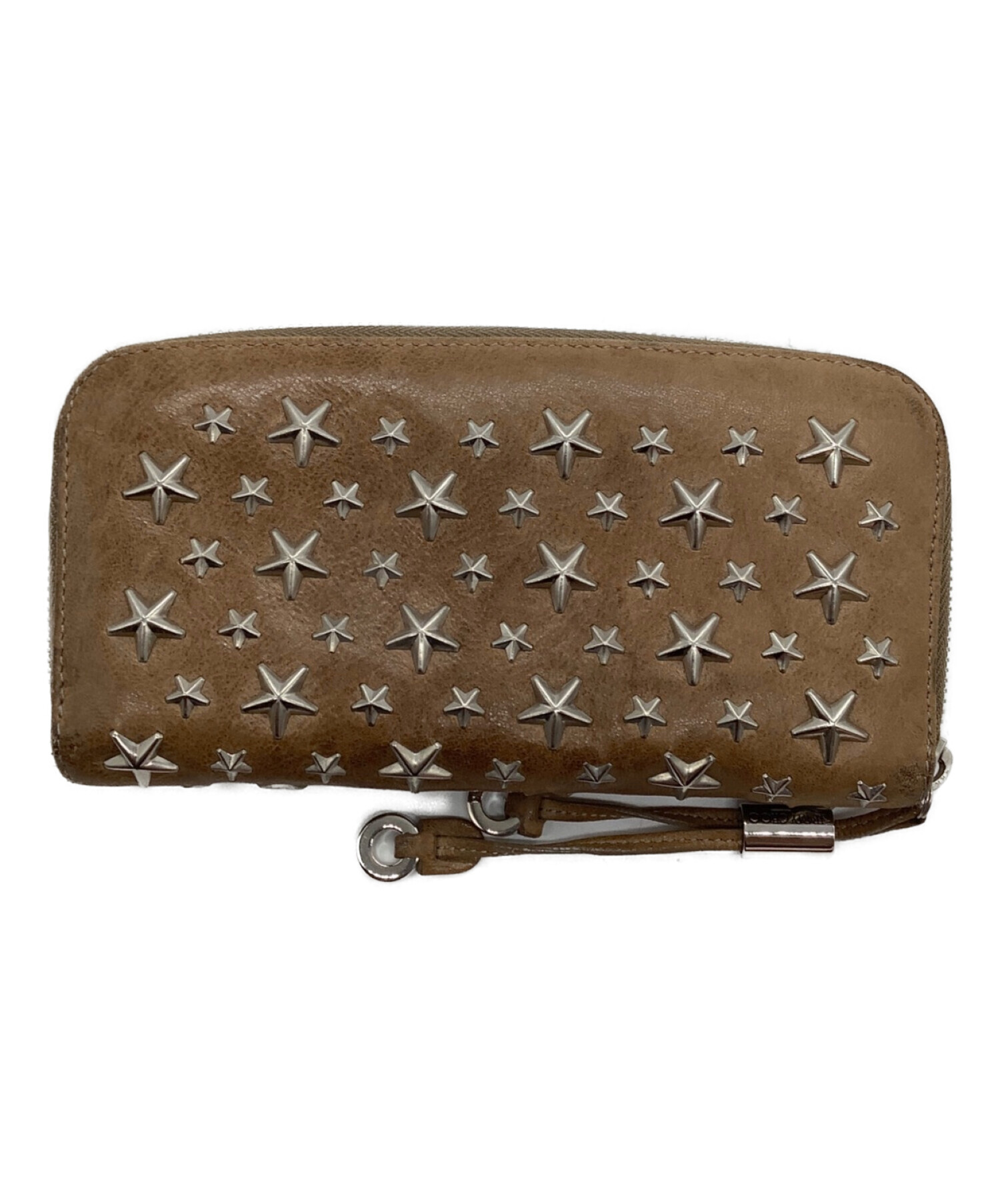 JIMMY CHOO ラウンド財布 極美品 JIMMY CHOO レザーラウンドジップ長