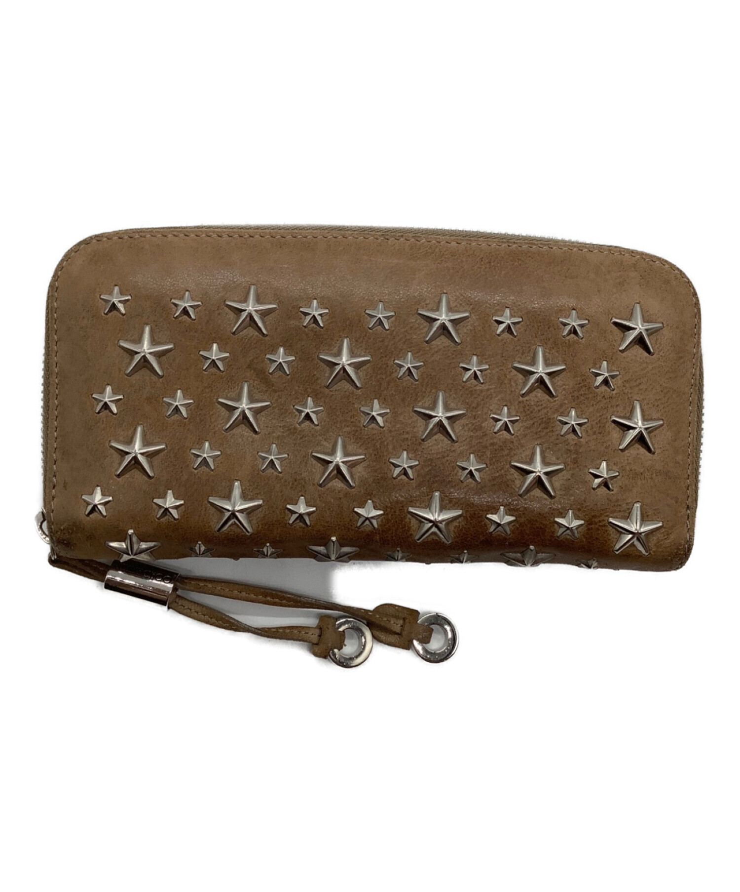 JIMMYCHOO ジミーチュウ　ミディアムウォレット　財布　ベージュ　最終値下 中古・古着通販】JIMMY CHOO (ジミーチュウ) ラウンドジップウォレット