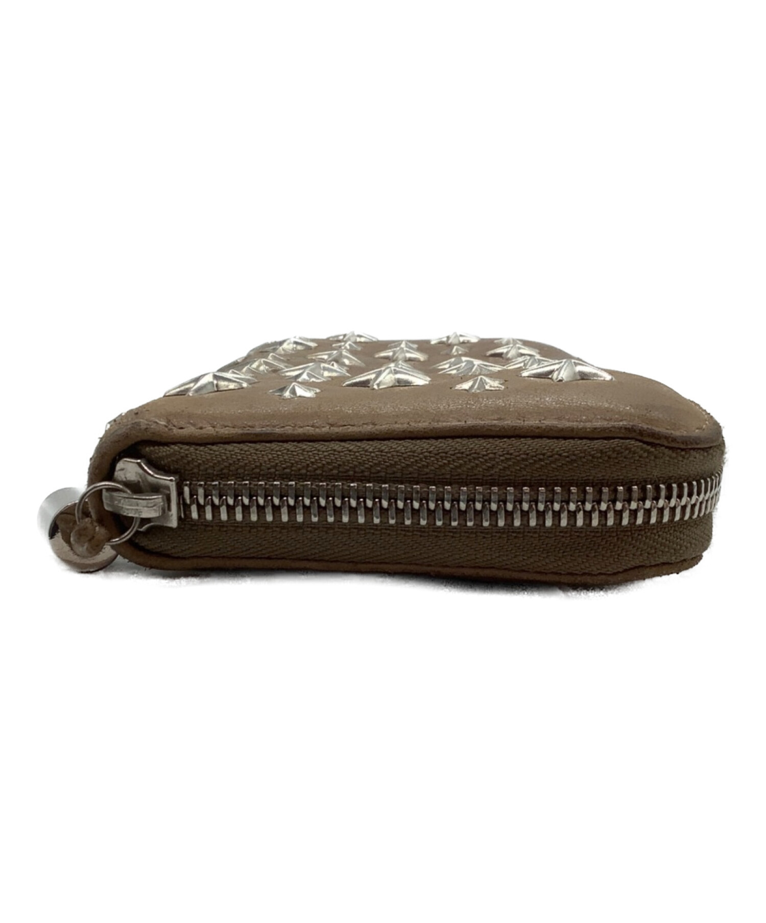 JIMMYCHOO ジミーチュウ　ミディアムウォレット　財布　ベージュ　最終値下 中古・古着通販】JIMMY CHOO (ジミーチュウ) ラウンドジップウォレット