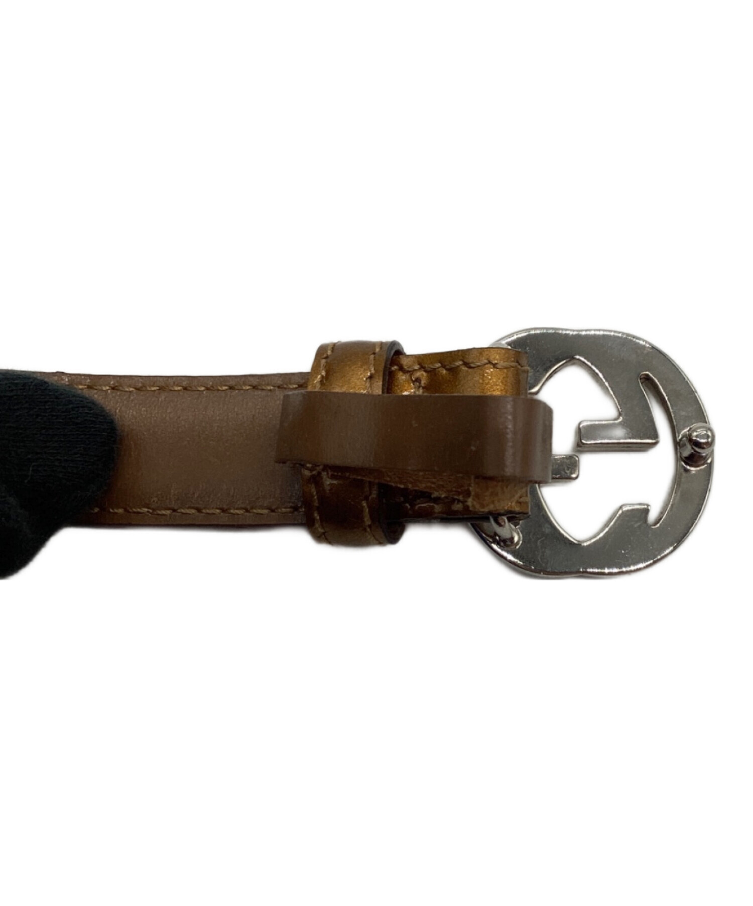 中古・古着通販】GUCCI (グッチ) インターロッキングベルト べっこう