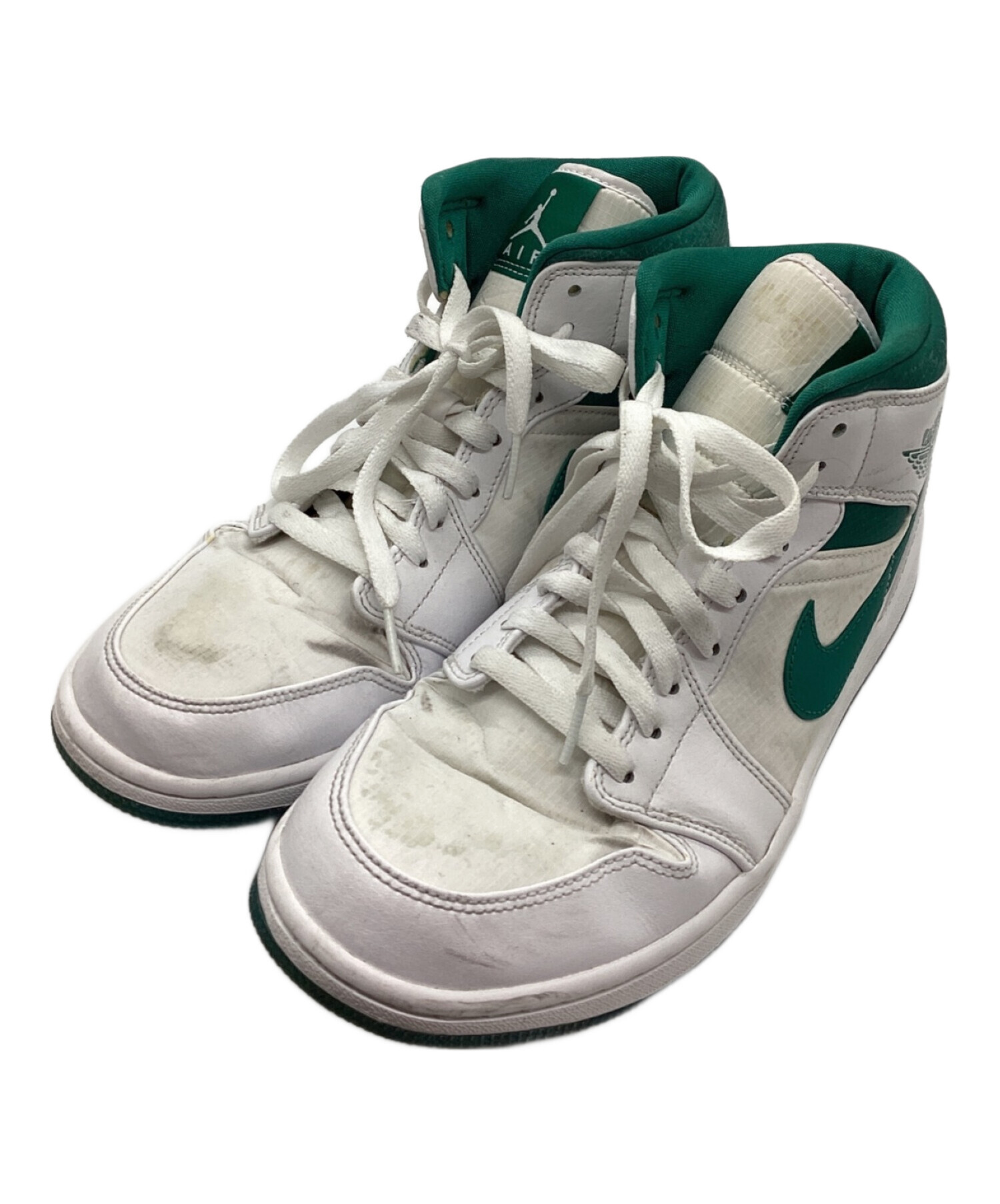 中古・古着通販】NIKE (ナイキ) AIR JORDAN 1 MID WHITE MYSTIC GREEN 