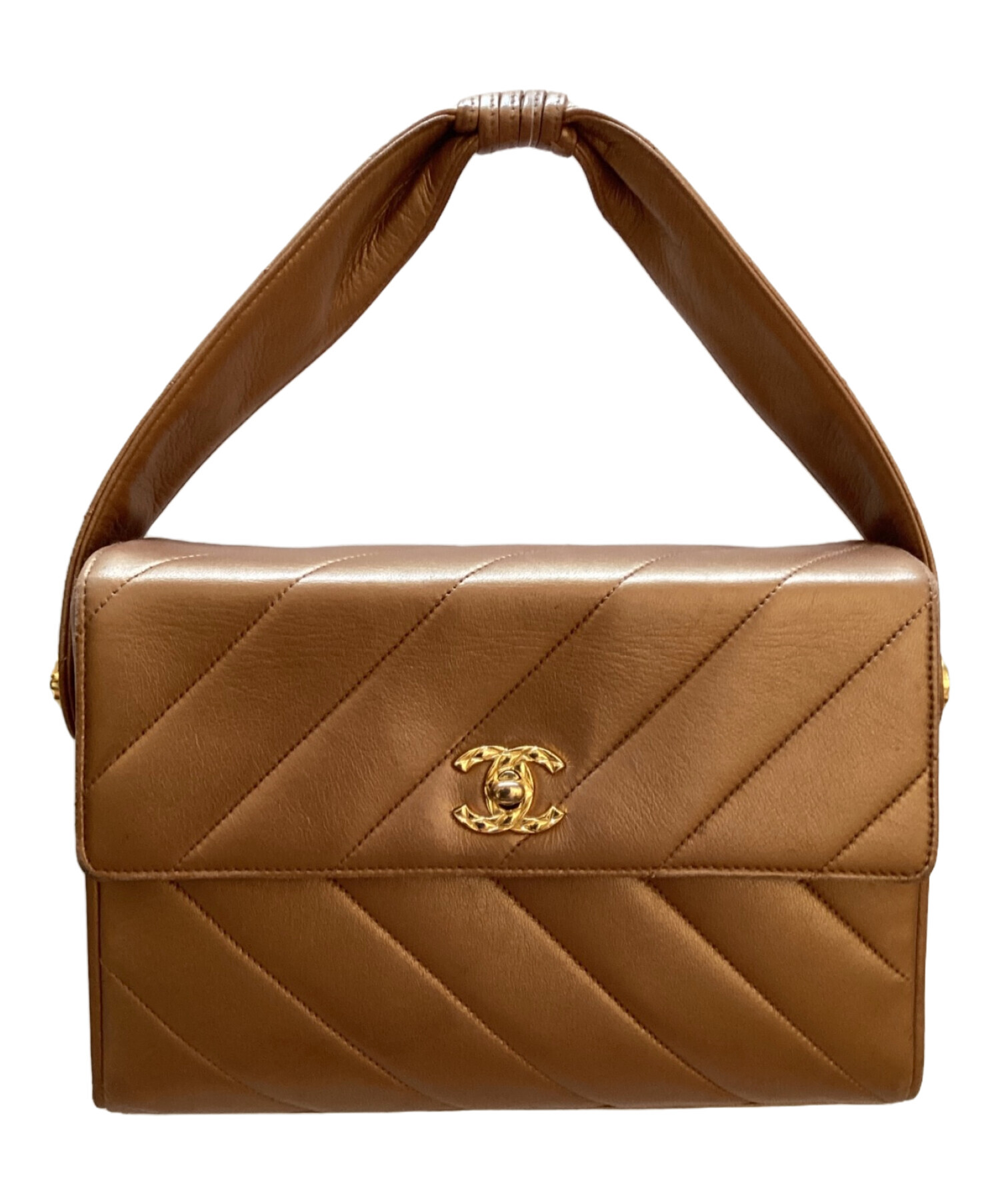 CHANEL ブラウン ハンドバッグ 中古・古着通販】CHANEL (シャネル) ハンドバッグ ブラウン｜ブランド