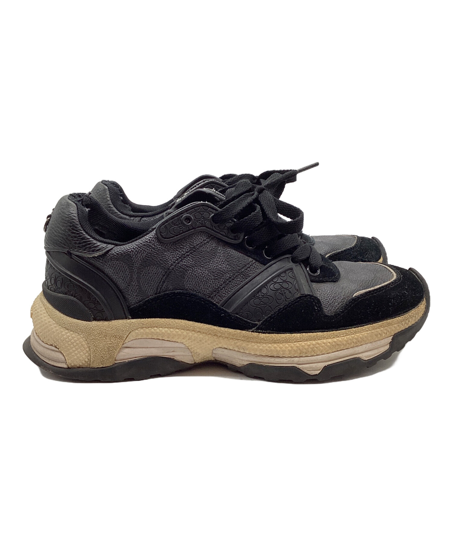 中古・古着通販】COACH (コーチ) スニーカー ブラック サイズ:40.5 
