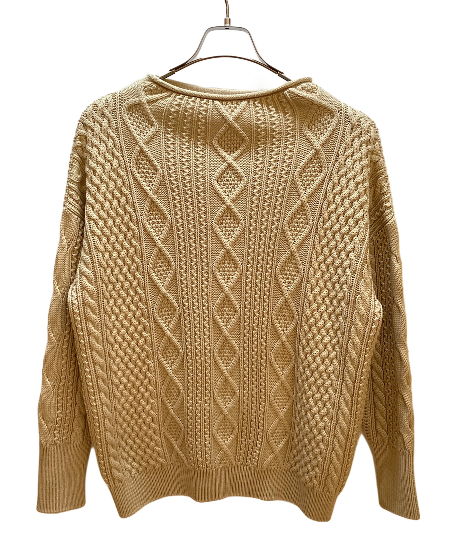 中古・古着通販】BATONER (バトナ―) ケーブルニット アイボリー サイズ