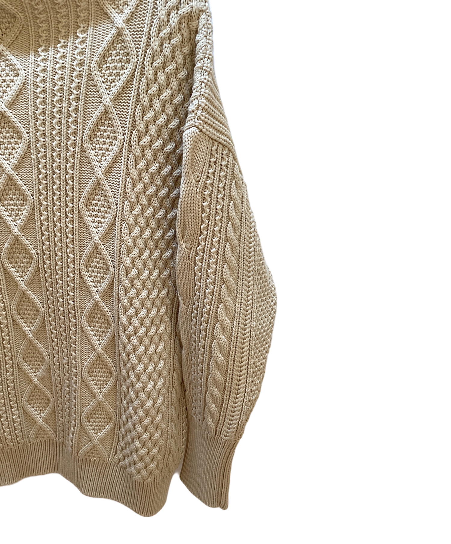 中古・古着通販】BATONER (バトナ―) ケーブルニット アイボリー サイズ