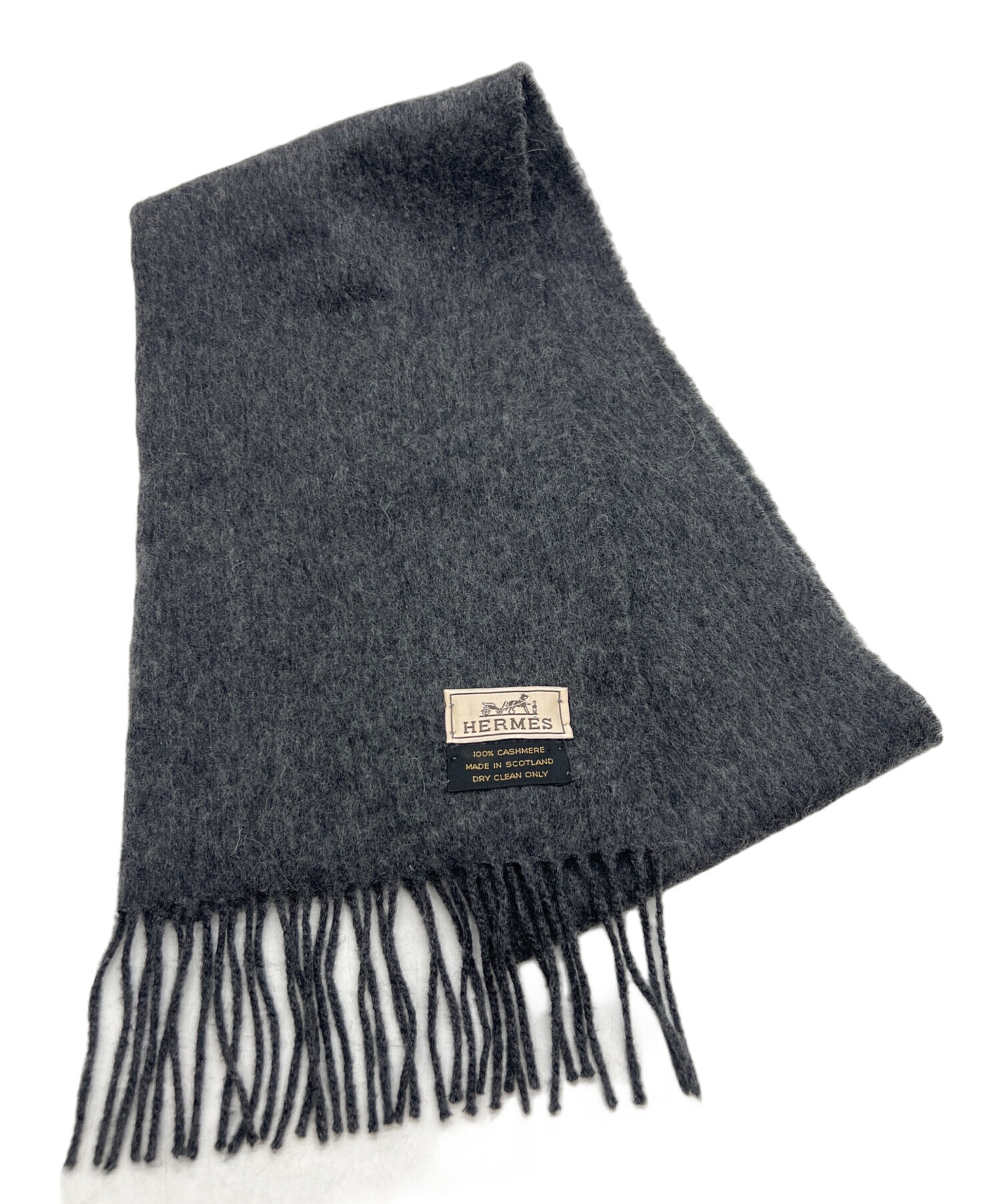 【未使用品】HERMES カシミヤ マフラー グレー系 カシミヤマフラー 《カザック・キーコレクション》 - グレー | Hermès