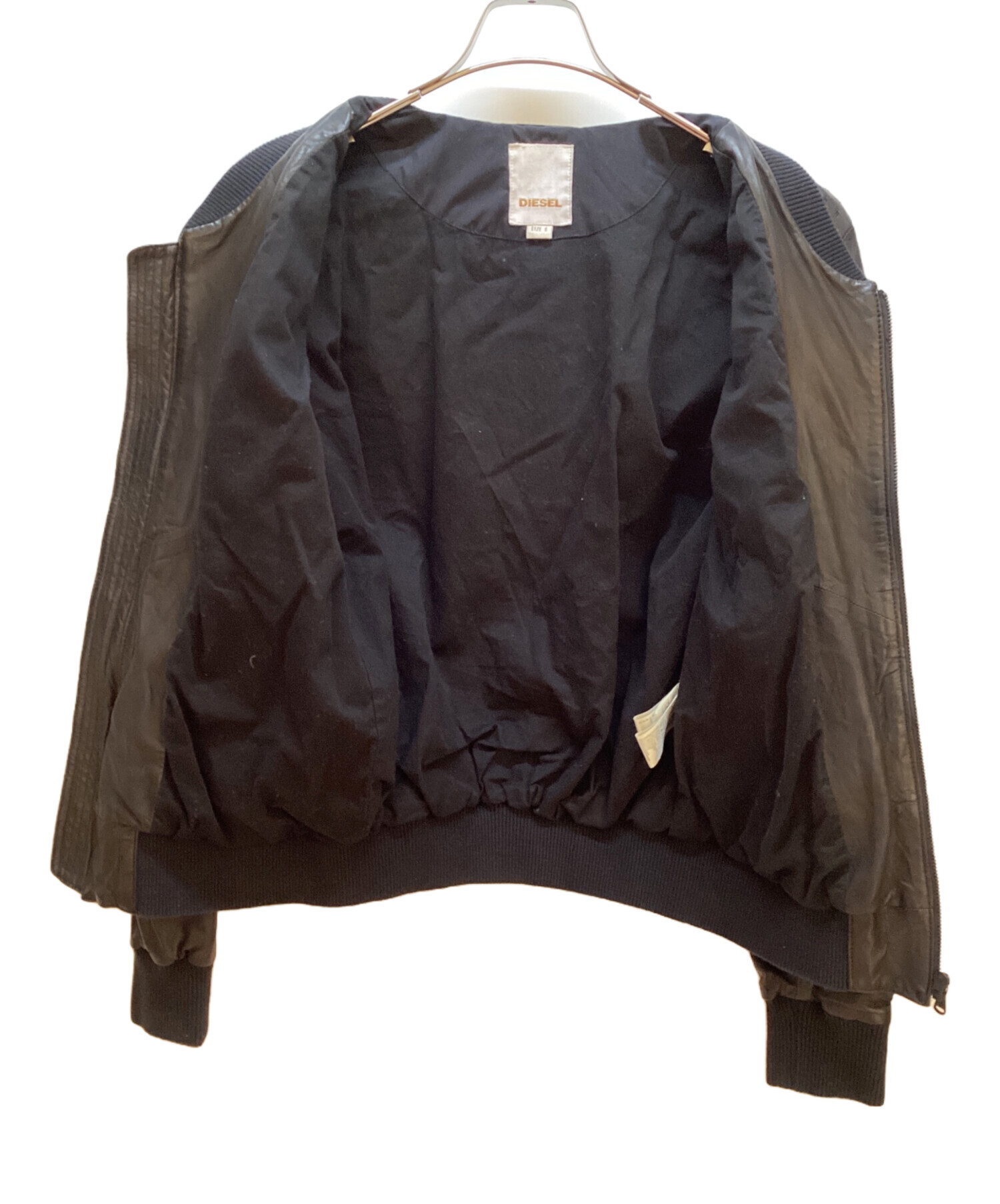 DIESEL レザー ジャケット Sサイズ 中古・古着通販】DIESEL (ディーゼル) レザージャケット ブラック