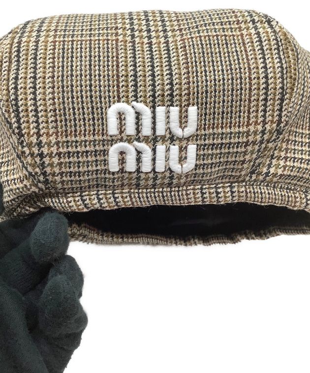 中古・古着通販】MIU MIU (ミュウミュウ) ベレー帽 ベージュ｜ブランド