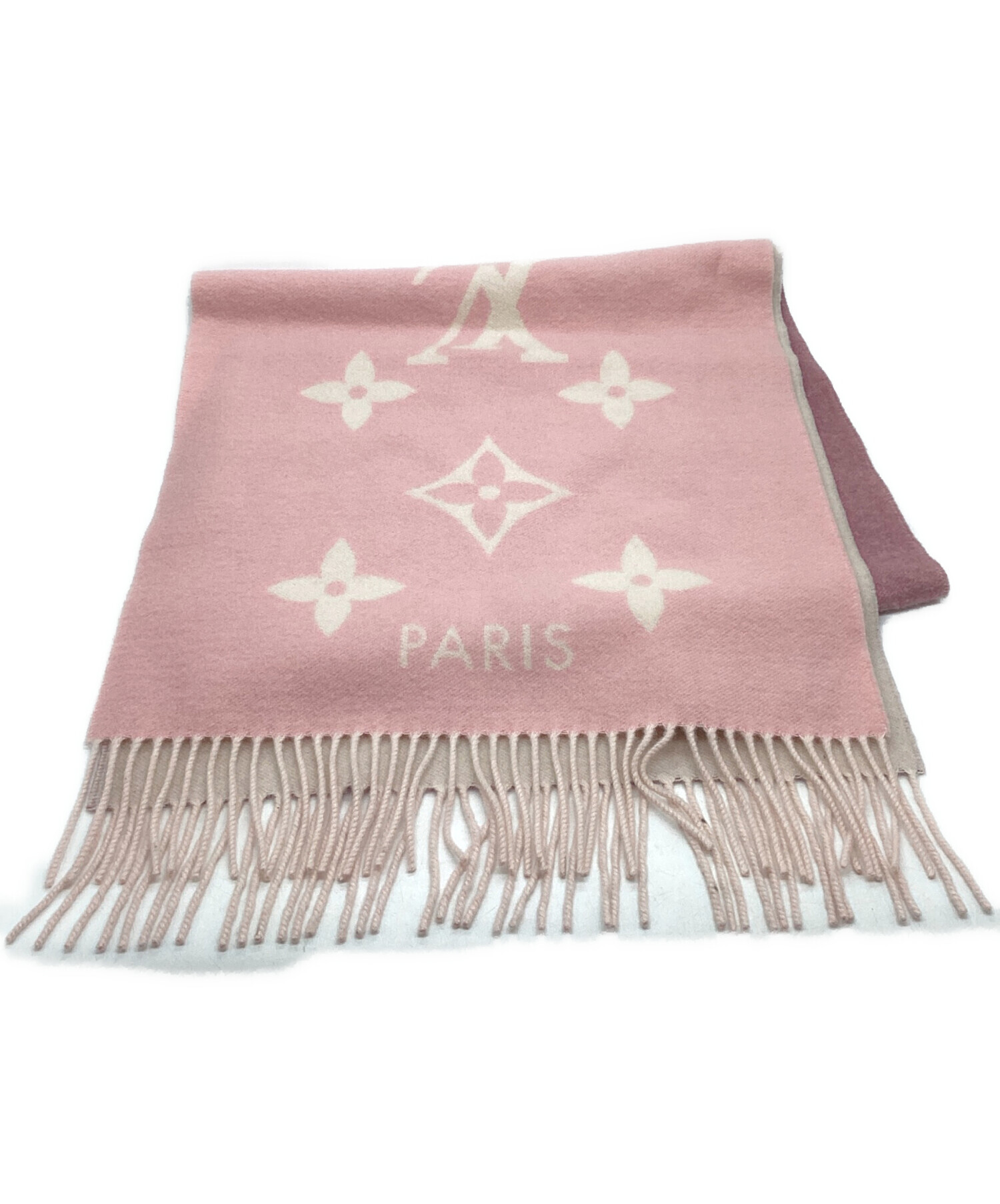 美品Louis Vuitton ピンクカシミヤすマフラー 中古・古着通販】LOUIS VUITTON (ルイ ヴィトン) カシミヤマフラー