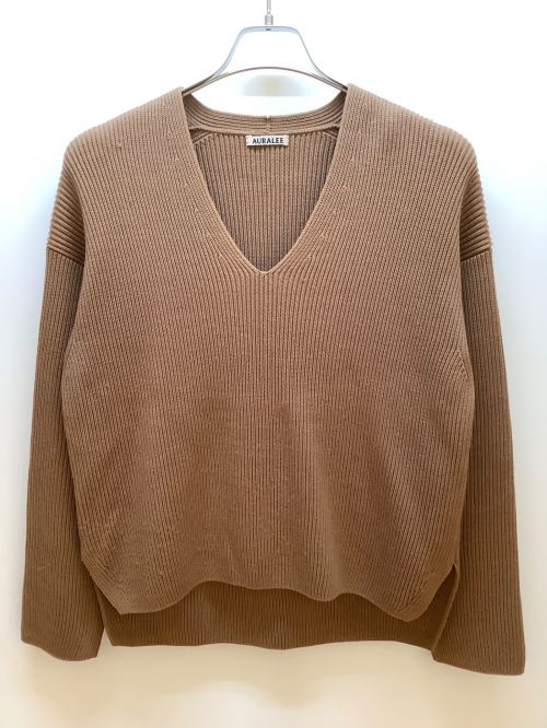 AURALEEクリーム色 Vネックニットセーター4 AURALEEクリーム色 Vネックニットセーター4 AURALEEクリーム色 Vネック