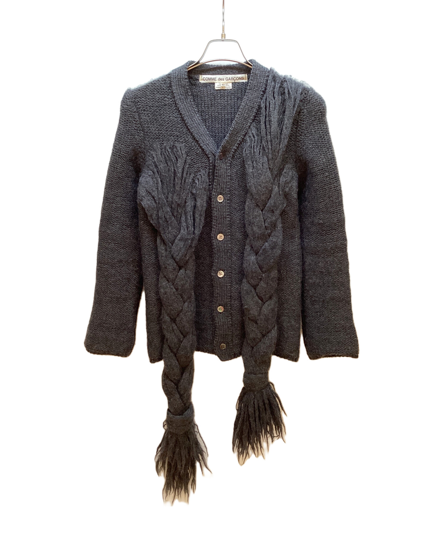 PLAY COMME des GARCONS グレー カーディガン　XS 中古・古着通販】COMME des GARCONS (コムデギャルソン) ニット