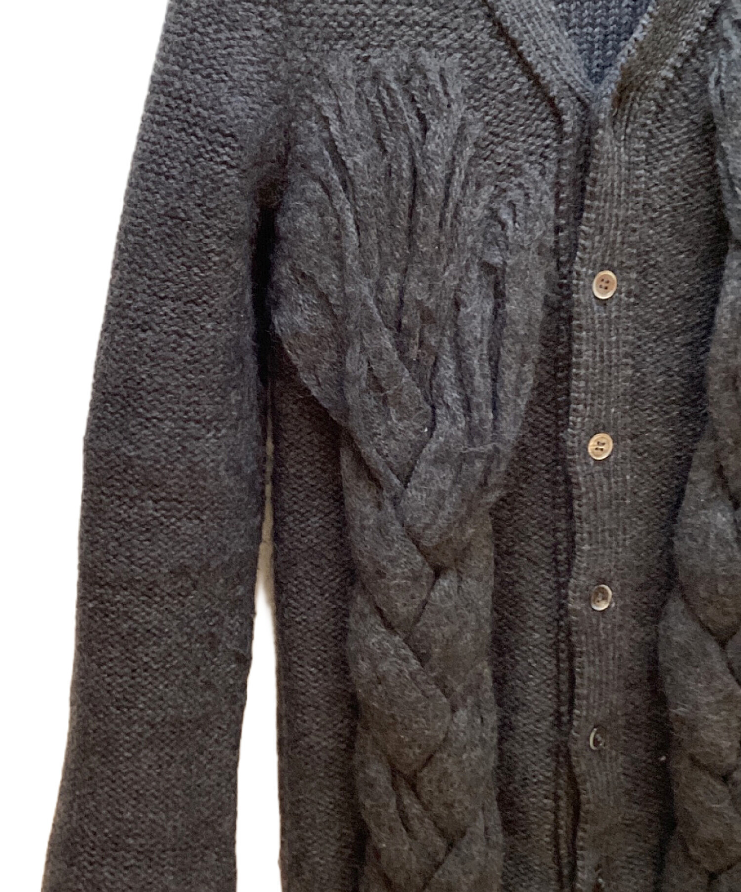 コムデギャルソン　カーディガン　グレー　灰色　ロゴカーディガン　美品 中古・古着通販】COMME des GARCONS (コムデギャルソン) ニット