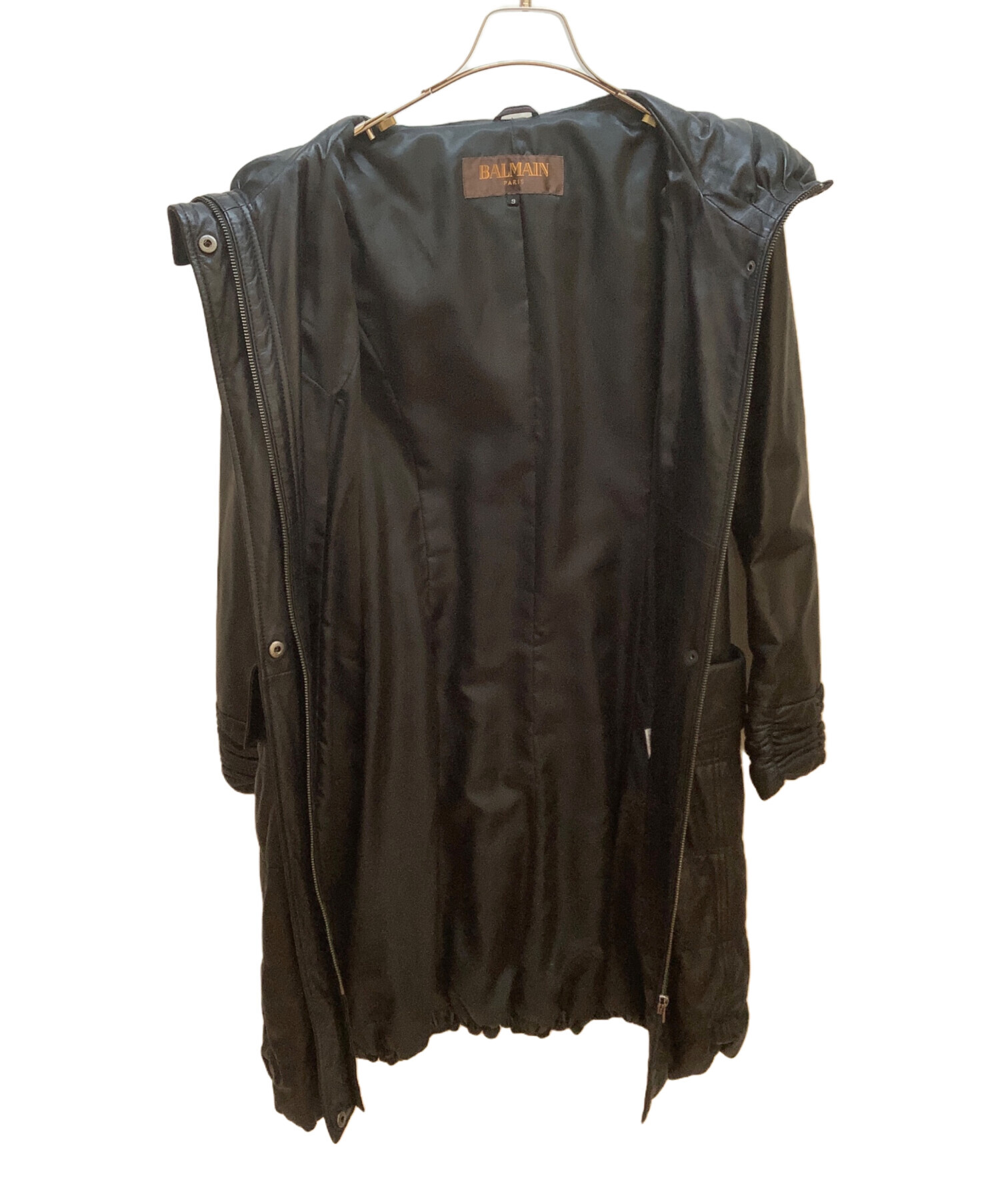 中古・古着通販】BALMAIN (バルマン) ラムレザーコート ブラック