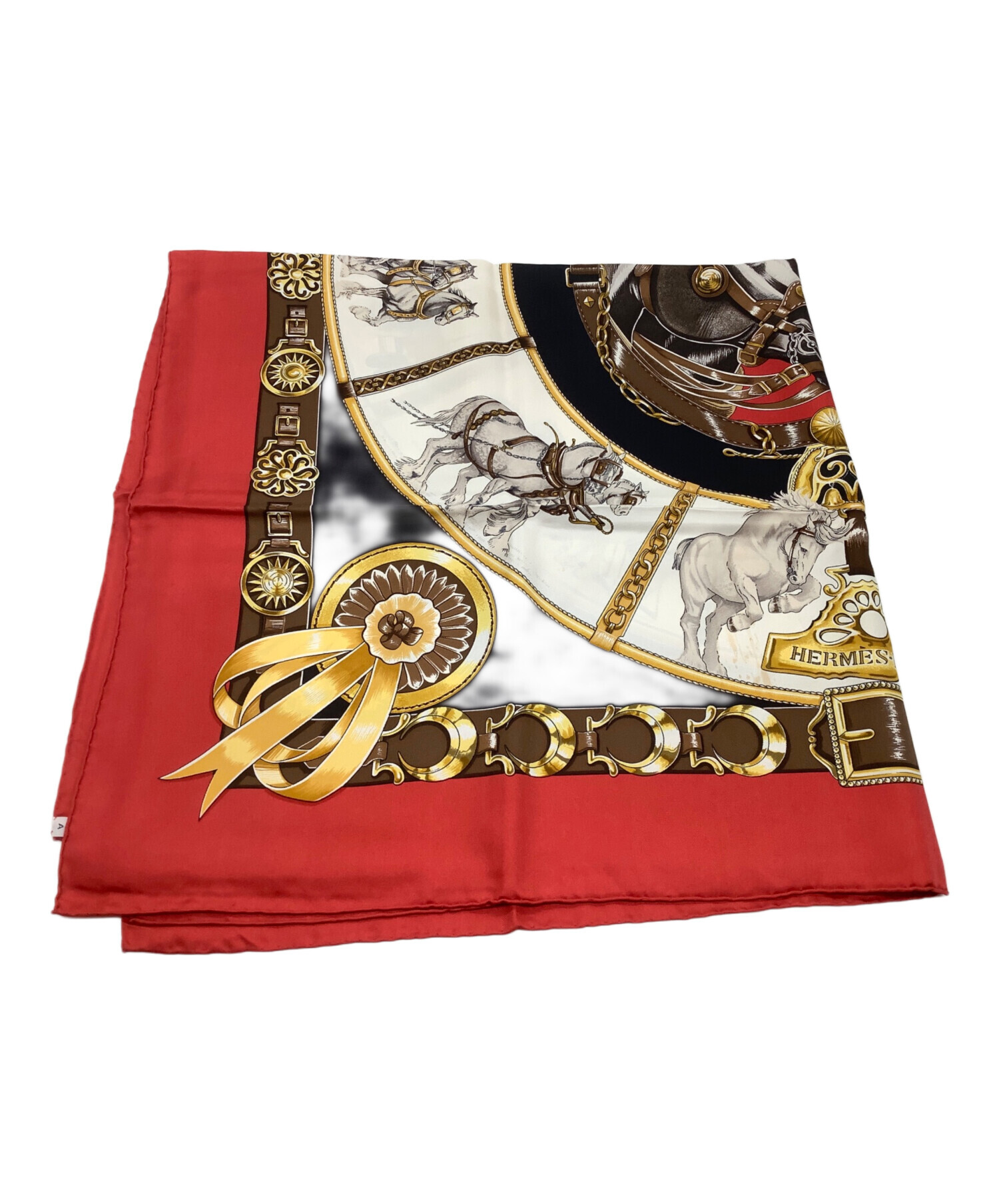 中古・古着通販】HERMES (エルメス) シルクスカーフ レッド｜ブランド