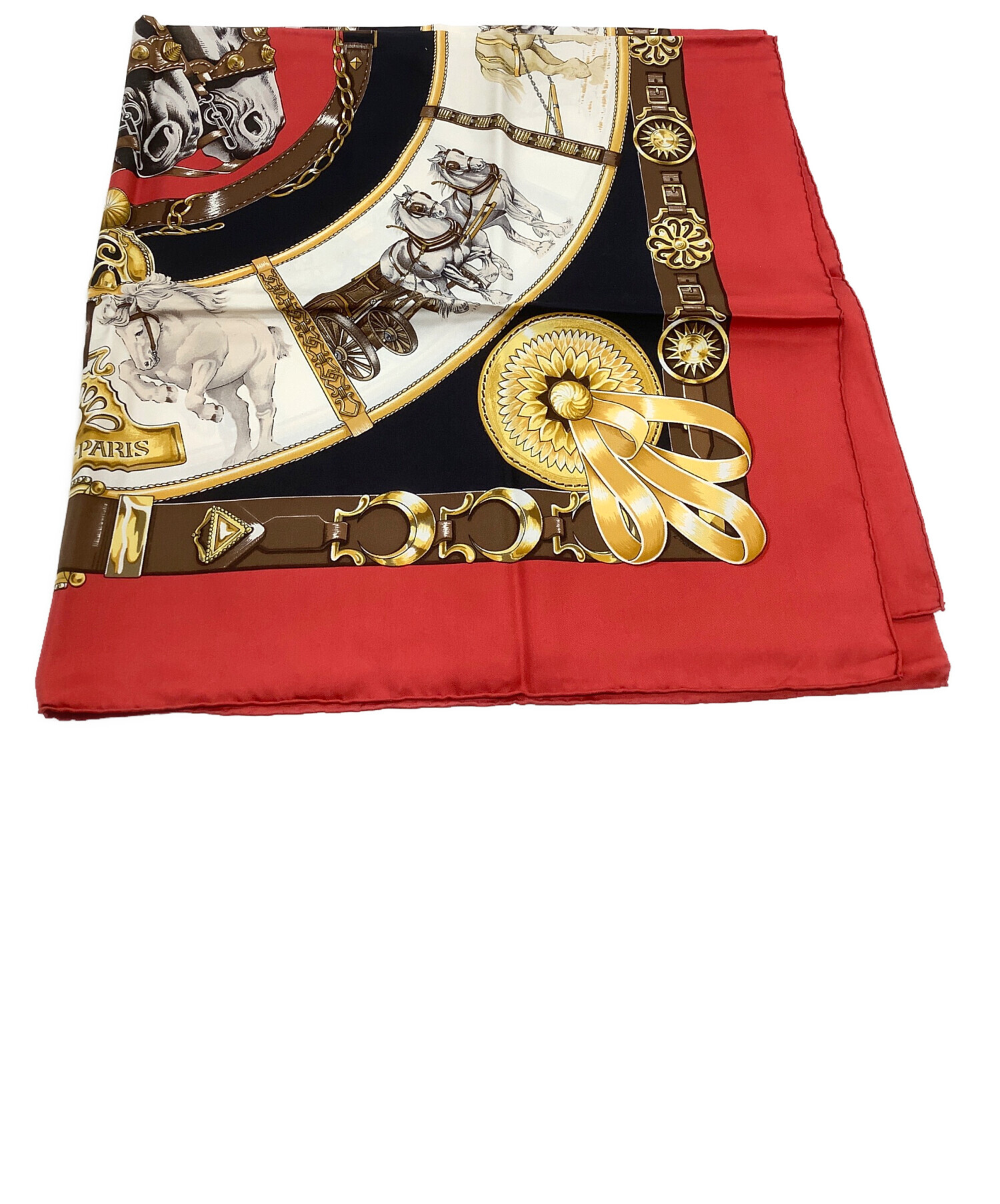 中古・古着通販】HERMES (エルメス) シルクスカーフ レッド｜ブランド