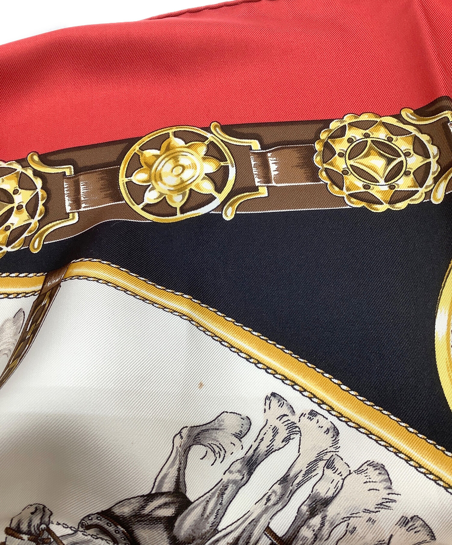 中古・古着通販】HERMES (エルメス) シルクスカーフ レッド｜ブランド