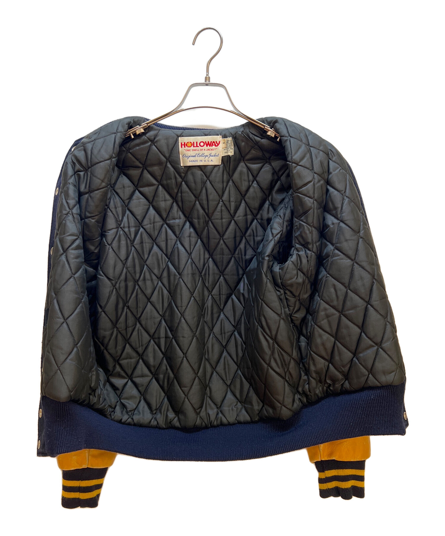 中古・古着通販】Holloway (ホロウェイ) スタジャン ネイビー×イエロー