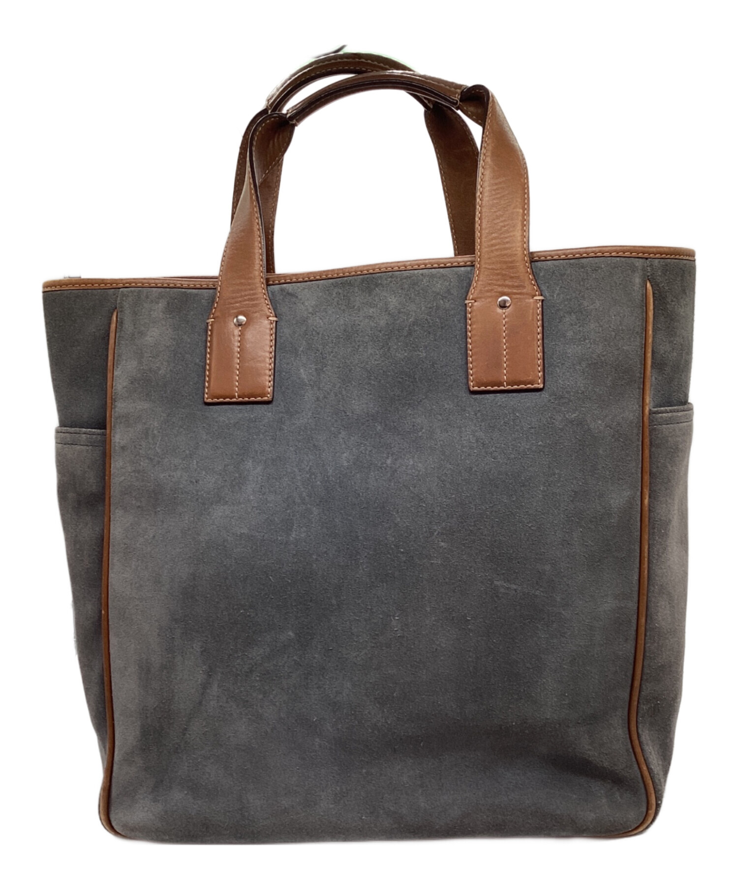 中古・古着通販】COACH (コーチ) トートバッグ グレー×ブラウン 