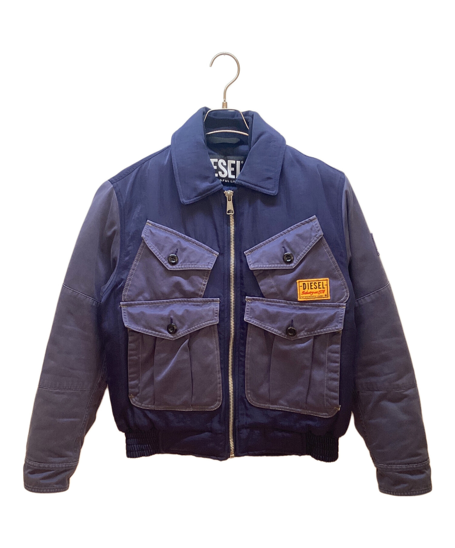 中古・古着通販】DIESEL (ディーゼル) 中綿ブルゾン ネイビー サイズ:S 
