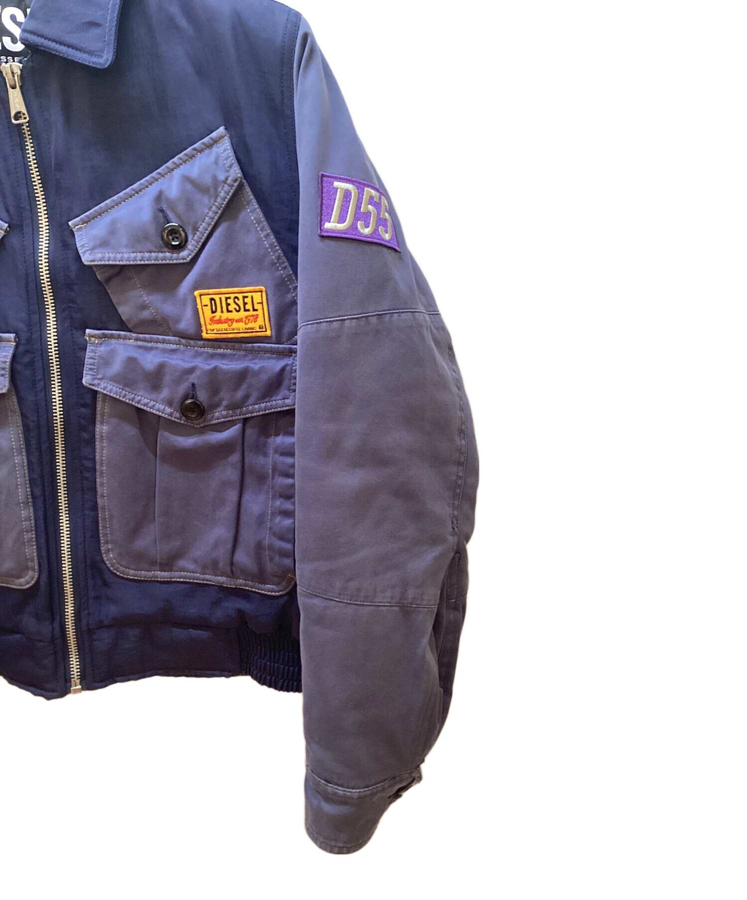 中古・古着通販】DIESEL (ディーゼル) 中綿ブルゾン ネイビー サイズ:S 