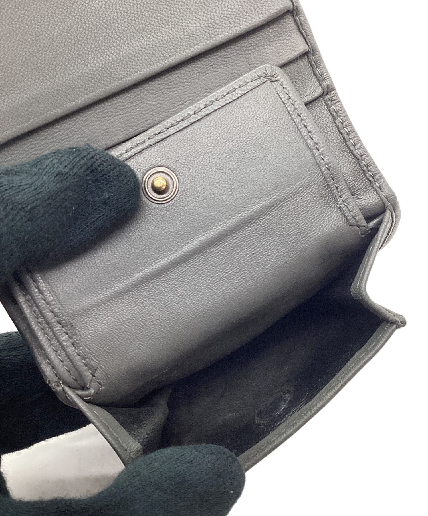 中古・古着通販】BOTTEGA VENETA (ボッテガベネタ) 2つ折り財布 グレー