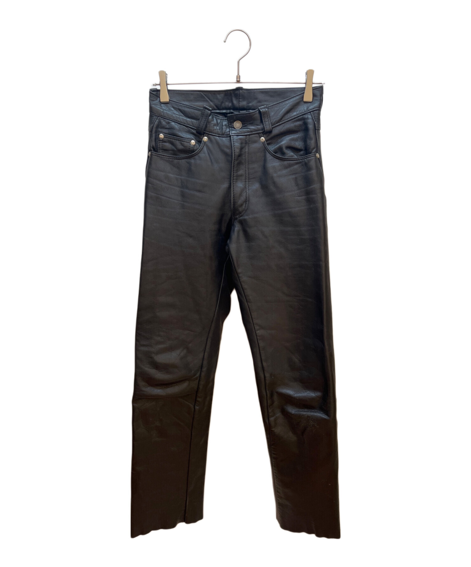 schott レザーパンツ 28 中古・古着通販】Schott (ショット) レザーパンツ ブラック サイズ:28