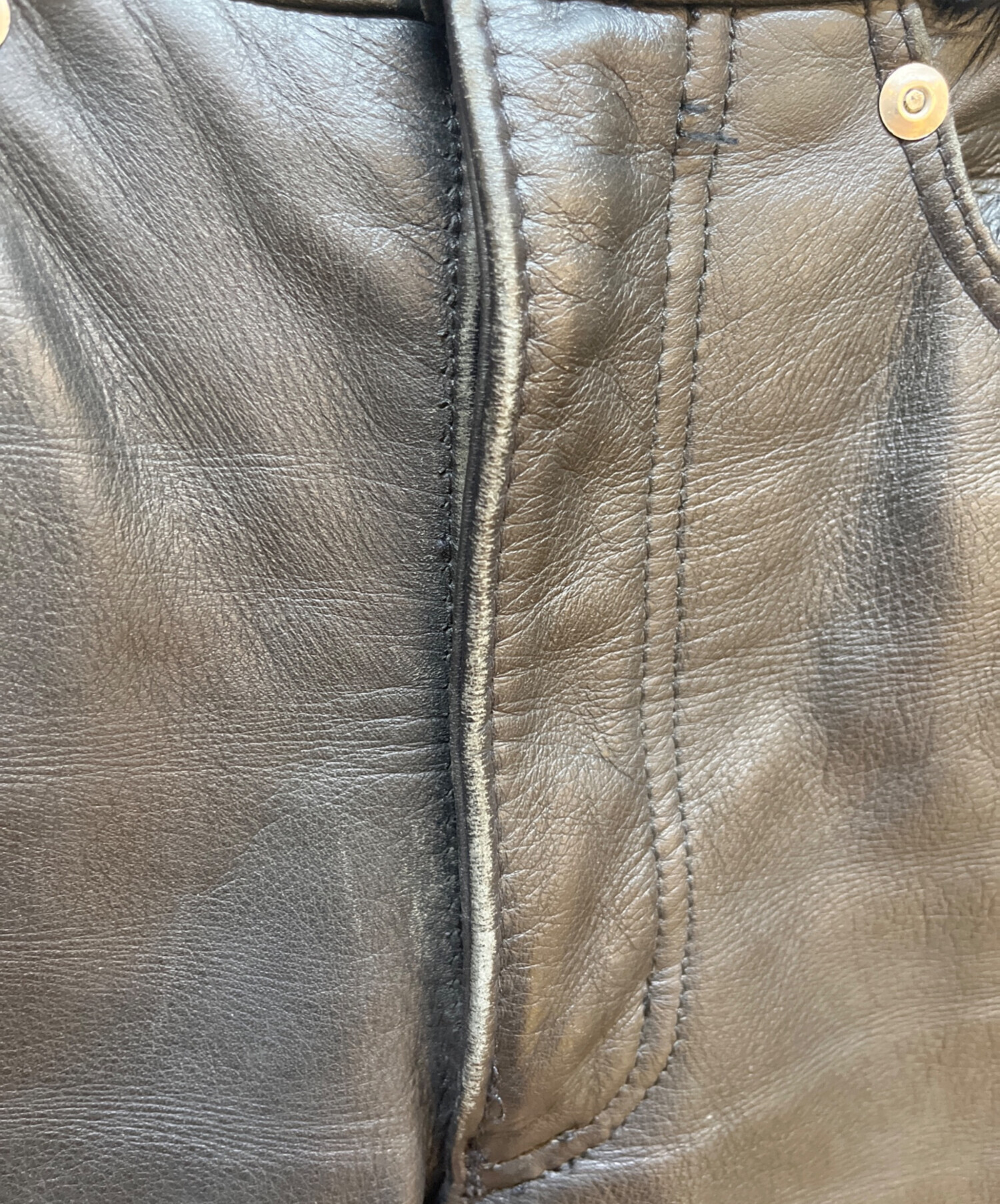 中古・古着通販】Schott (ショット) レザーパンツ ブラック サイズ:28