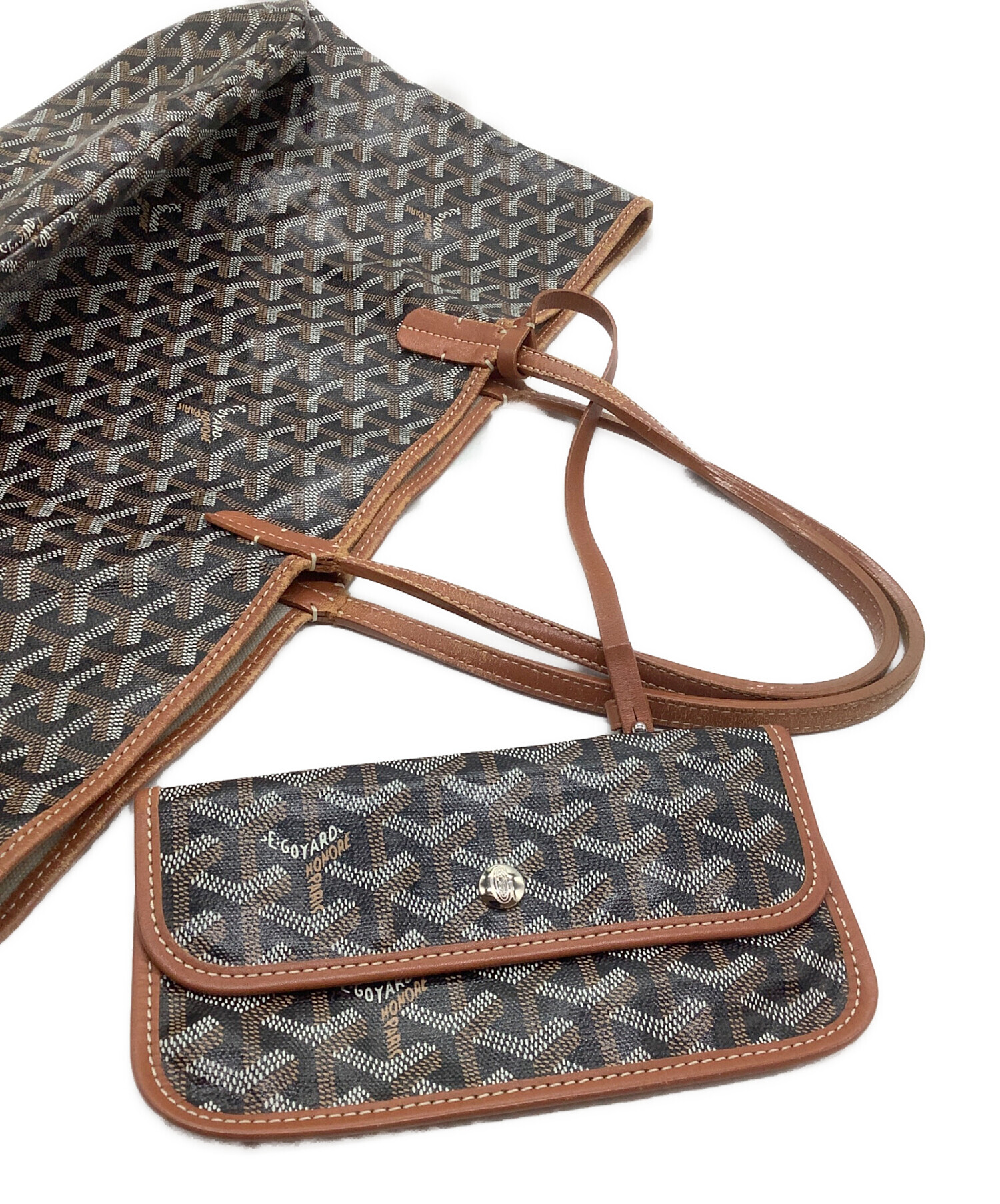 中古・古着通販】GOYARD (ゴヤール) トートバッグ ブラウン×ブラック
