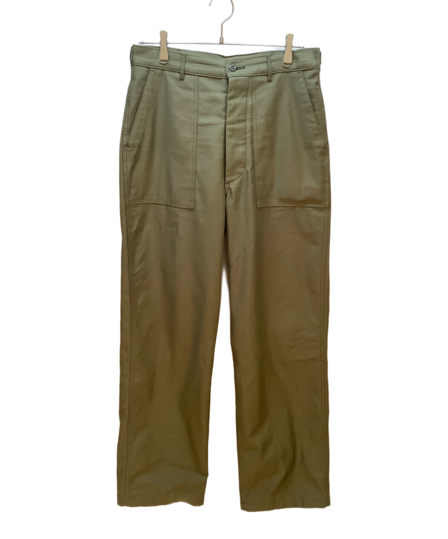 新品 HYKE カーゴパンツ オリーブ サイズ1 【公式通販】