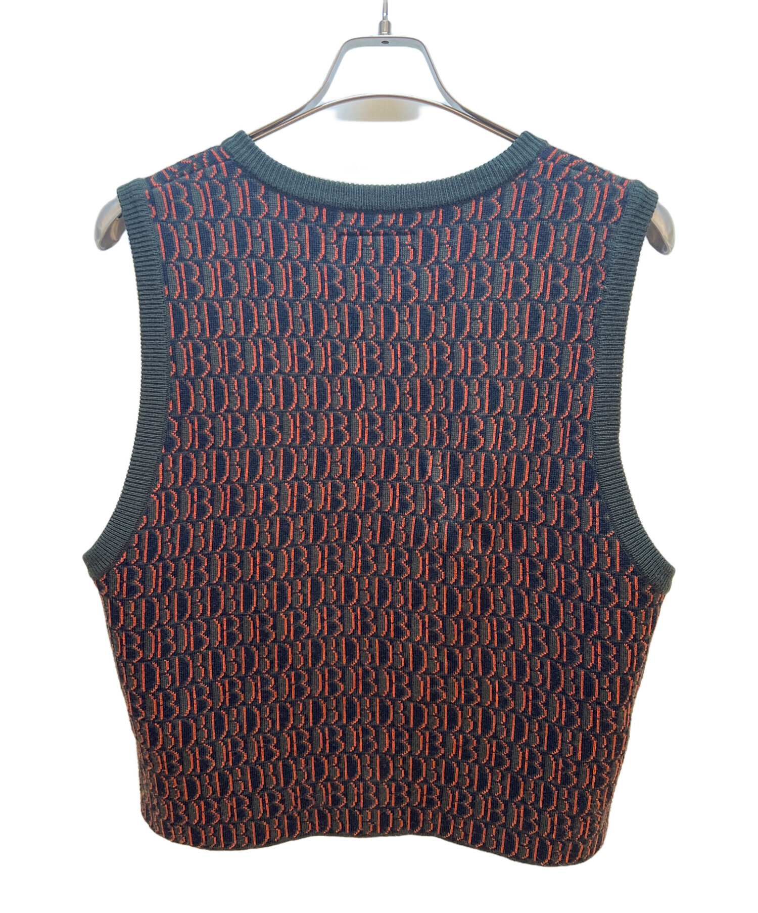 中古・古着通販】doublet (ダブレット) ニットベスト カーキ×オレンジ