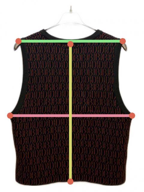 中古・古着通販】doublet (ダブレット) ニットベスト カーキ×オレンジ