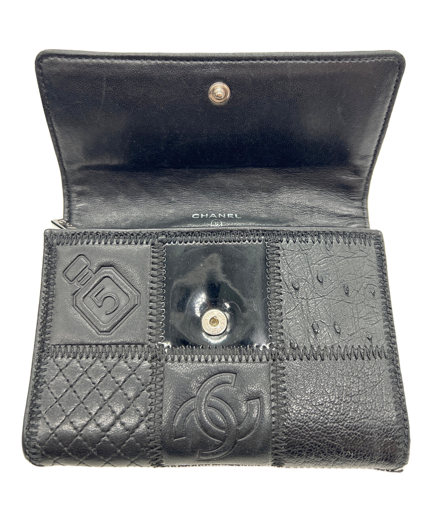 中古・古着通販】CHANEL (シャネル) パッチワークフラップウォレット