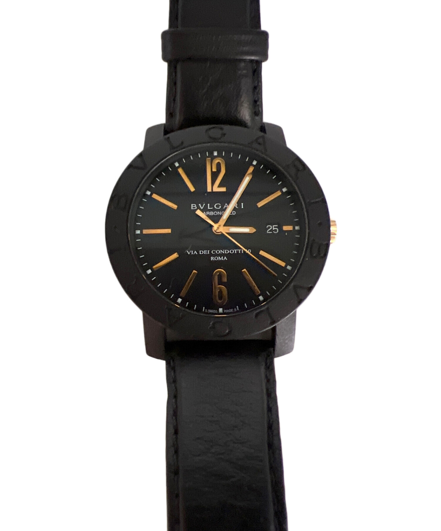 中古・古着通販】BVLGARI (ブルガリ) アナログウォッチ ブラック 