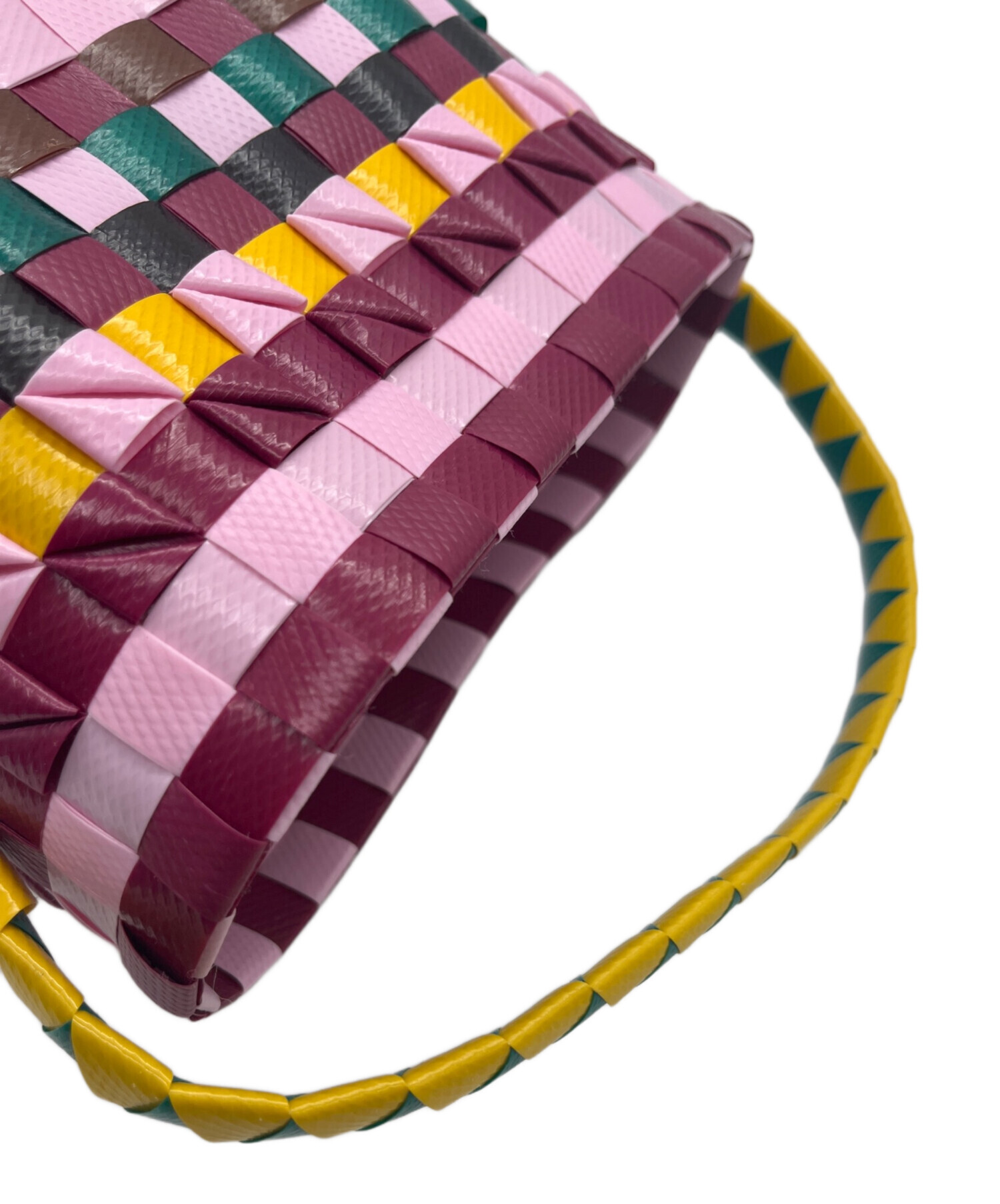 中古・古着通販】MARNI (マルニ) カゴバッグ ピンク×グリーン