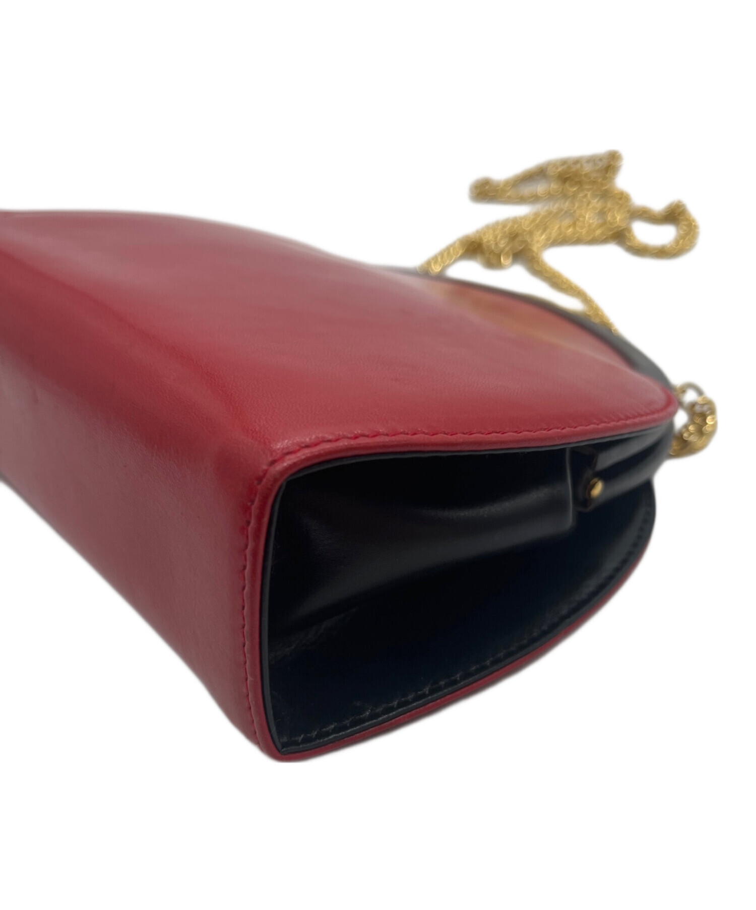 [3393]　＊サルヴァトーレフェラガモ＊　ショルダーバック　赤　ポーチ 中古・古着通販】Salvatore Ferragamo (サルヴァトーレ フェラガモ
