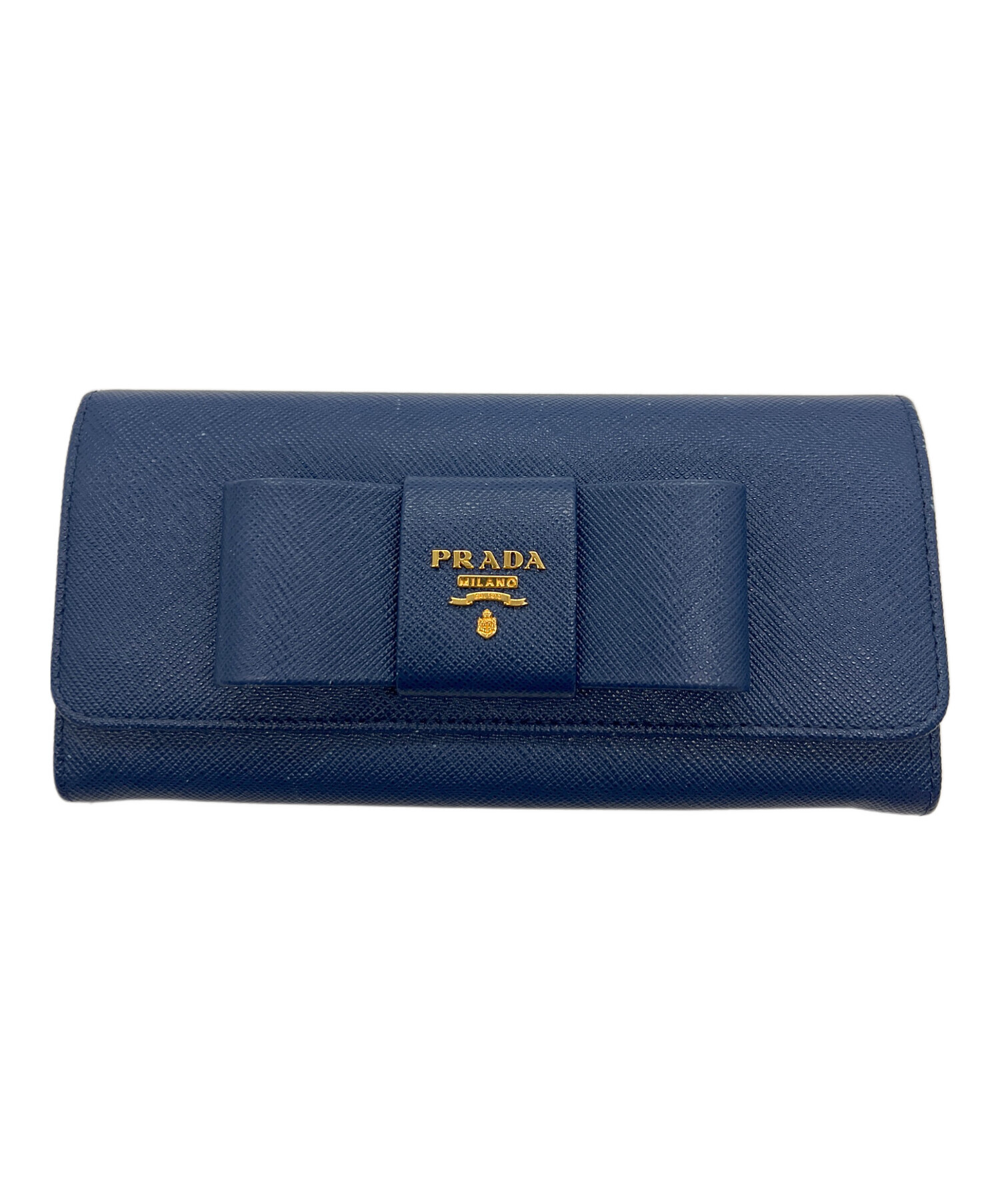 中古・古着通販】PRADA (プラダ) 長財布/サフィアーノ ネイビー 