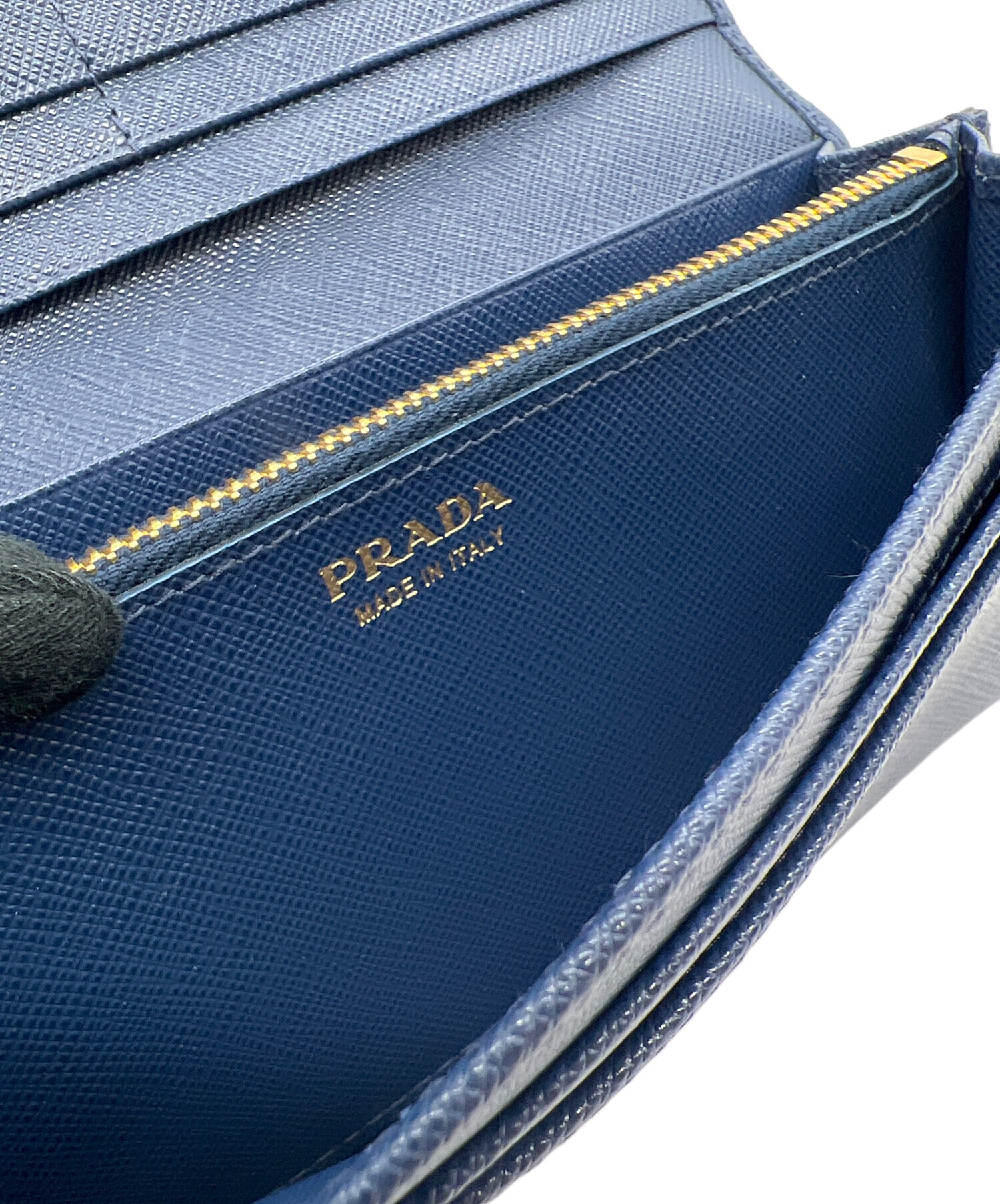 中古・古着通販】PRADA (プラダ) 長財布/サフィアーノ ネイビー 