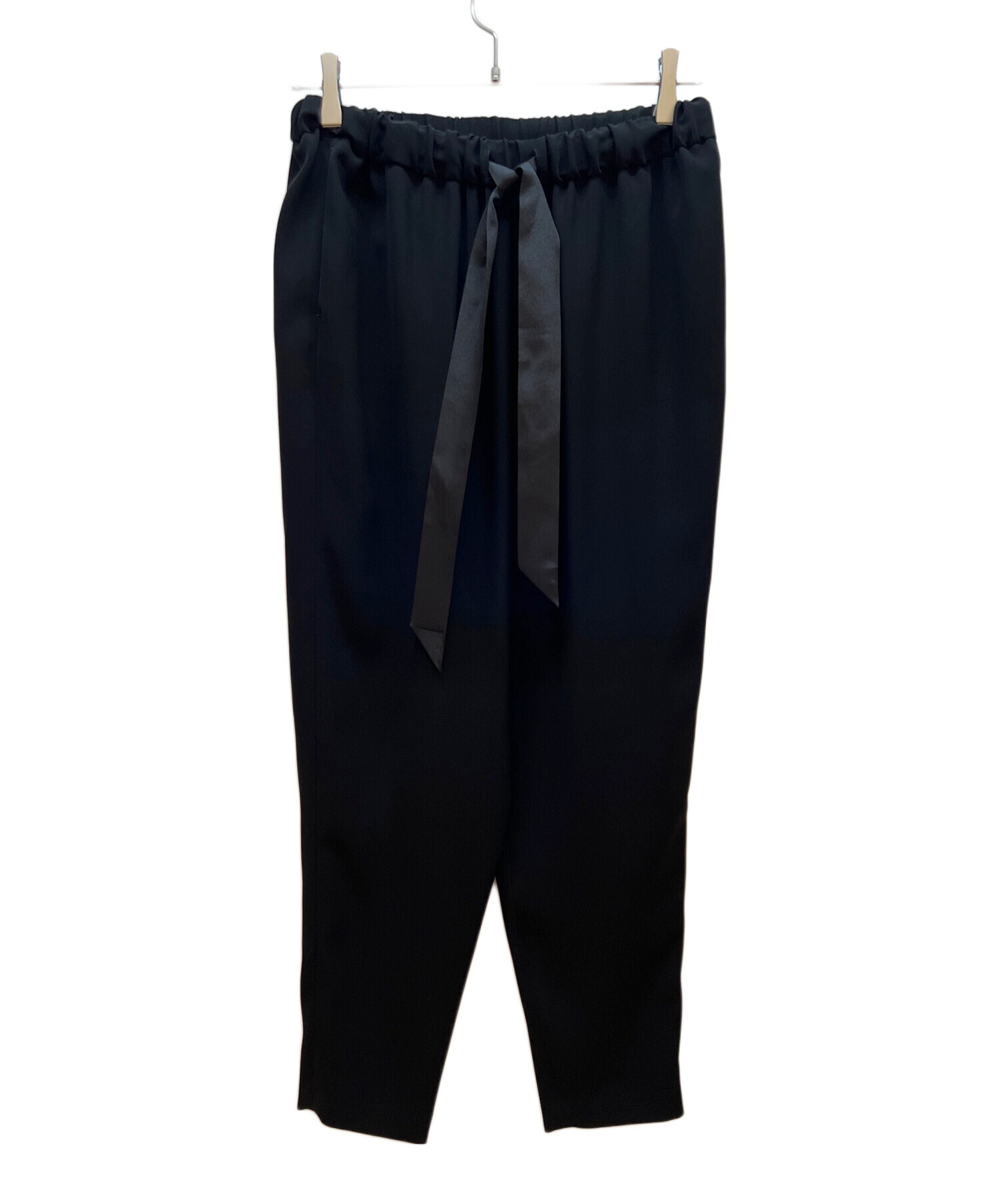 saqui ブラック パンツ ウエストリボン 中古・古着通販】saqui (サキ) リボンパンツ ブラック サイズ:M