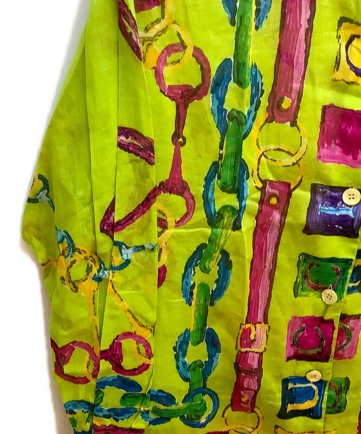 中古・古着通販】GUCCI (グッチ) 長袖シャツ 黄緑 サイズ:40｜ブランド