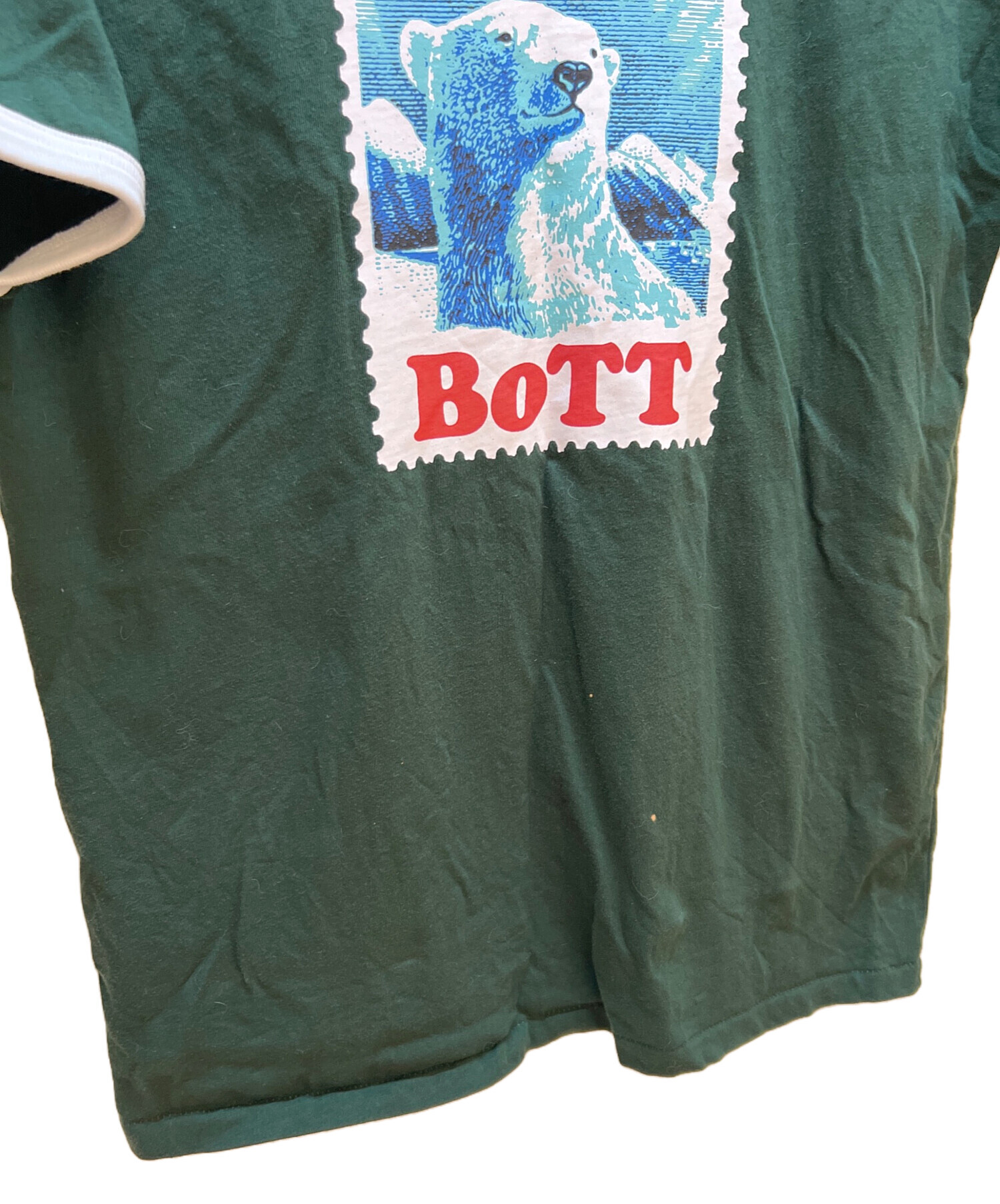 中古・古着通販】BoTT (ボット) プリントTシャツ グリーン×ホワイト