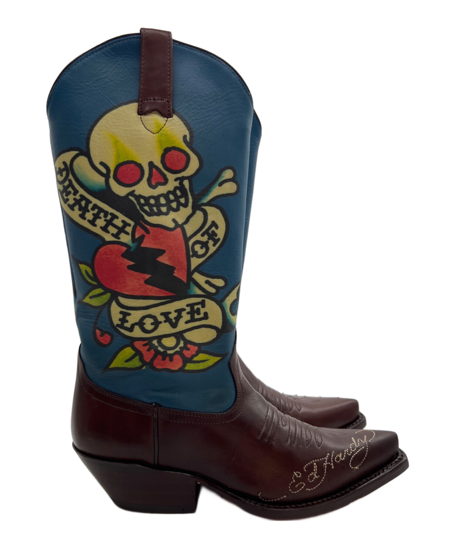 中古・古着通販】Ed Hardy (エド ハーディー) ウェスタンブーツ ブルー