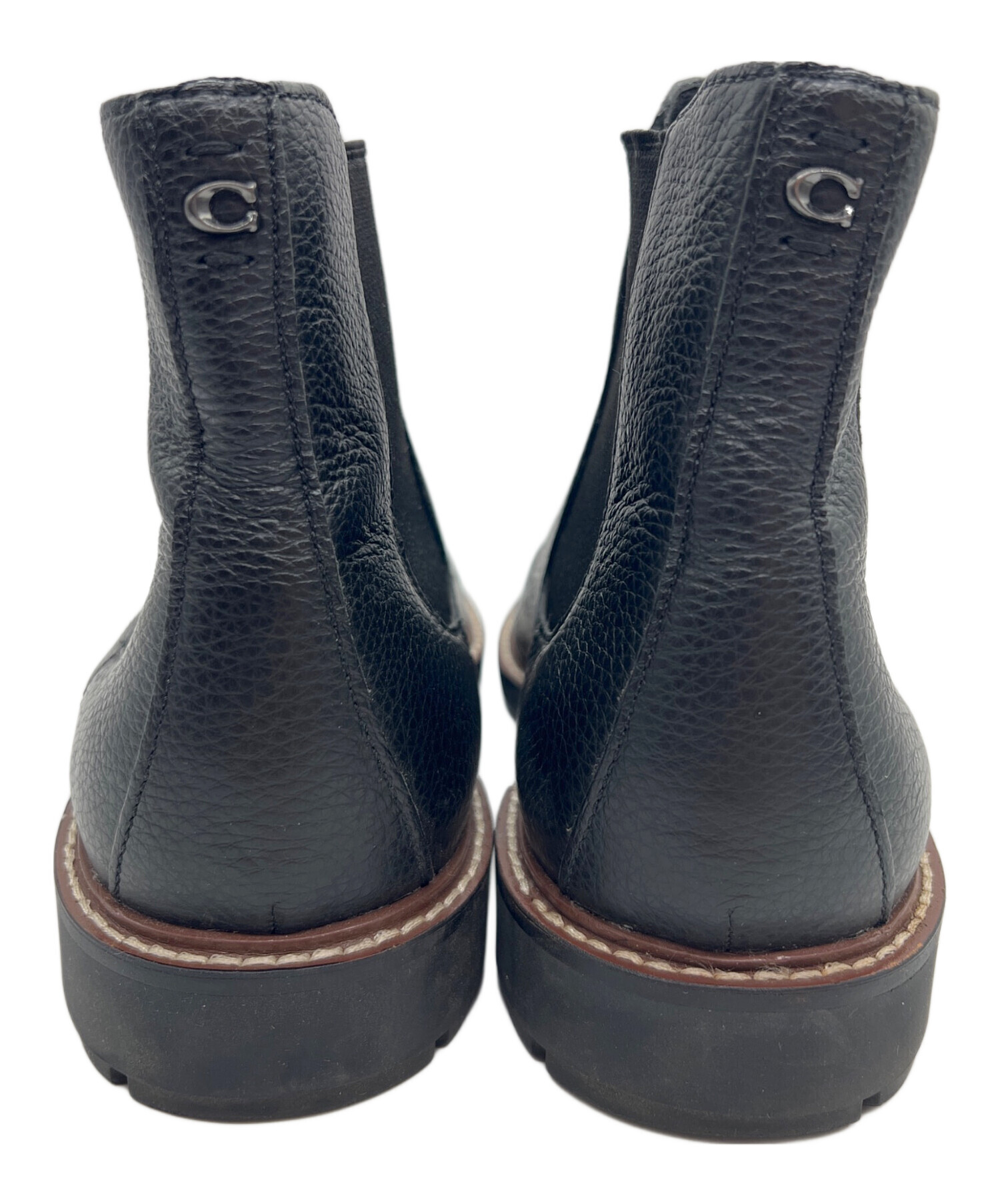 ☆COACH☆サイドゴアブーツ レザー ブラック 中古・古着通販】COACH (コーチ) サイドゴアブーツ ブラック サイズ