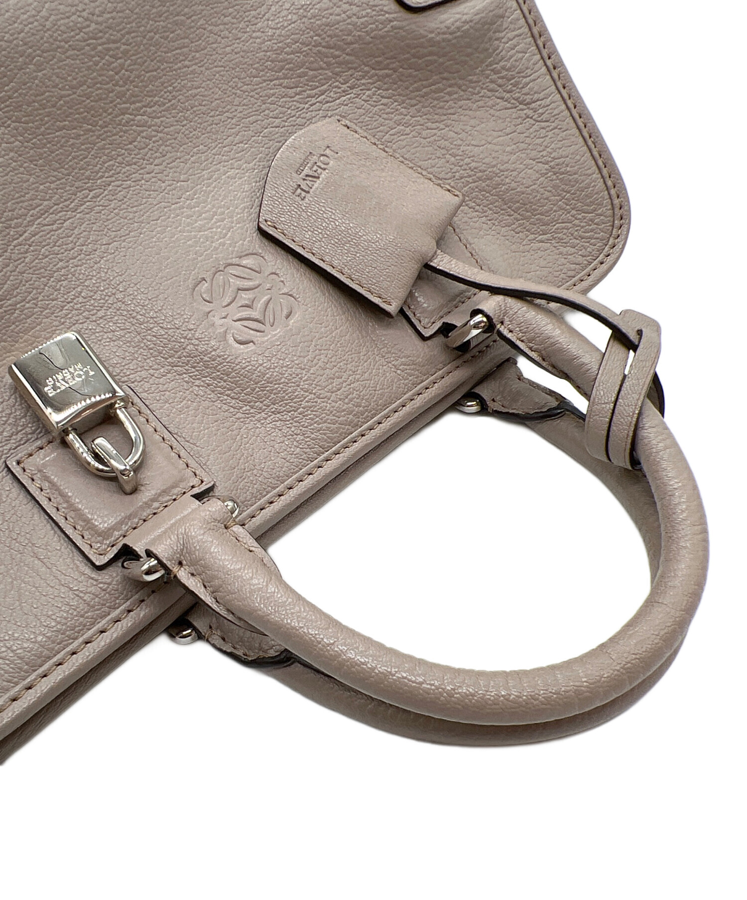 中古・古着通販】LOEWE (ロエベ) ハンドバッグ/アマソナ28 グレージュ 