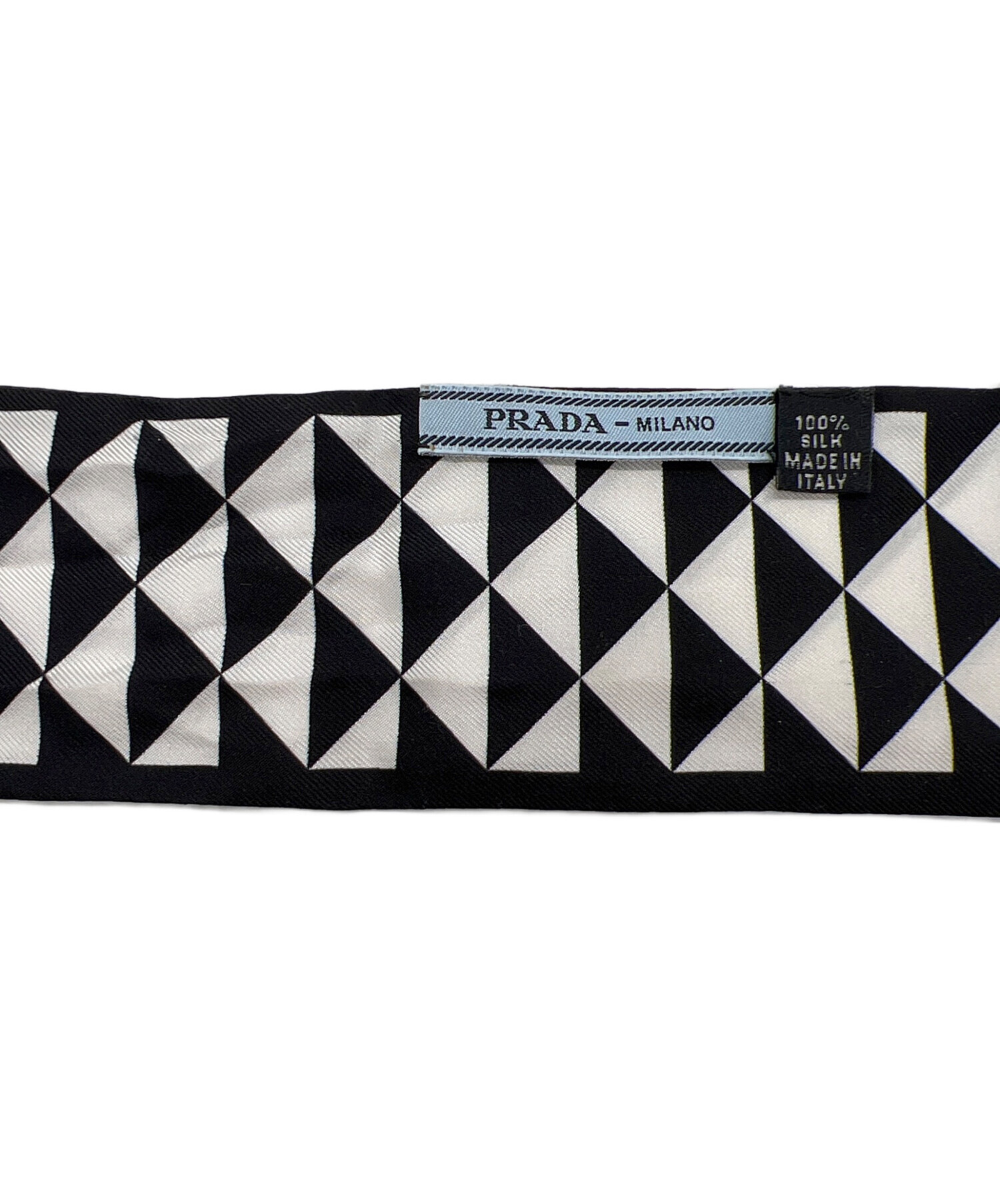 中古・古着通販】PRADA (プラダ) スカーフ ブラック×ホワイト