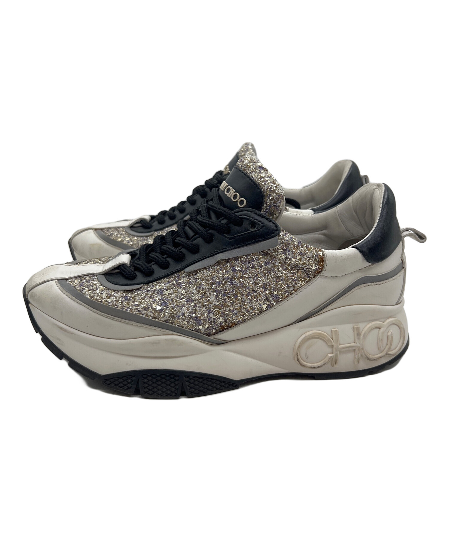 中古・古着通販】JIMMY CHOO (ジミーチュウ) 厚底スニーカー シルバー 