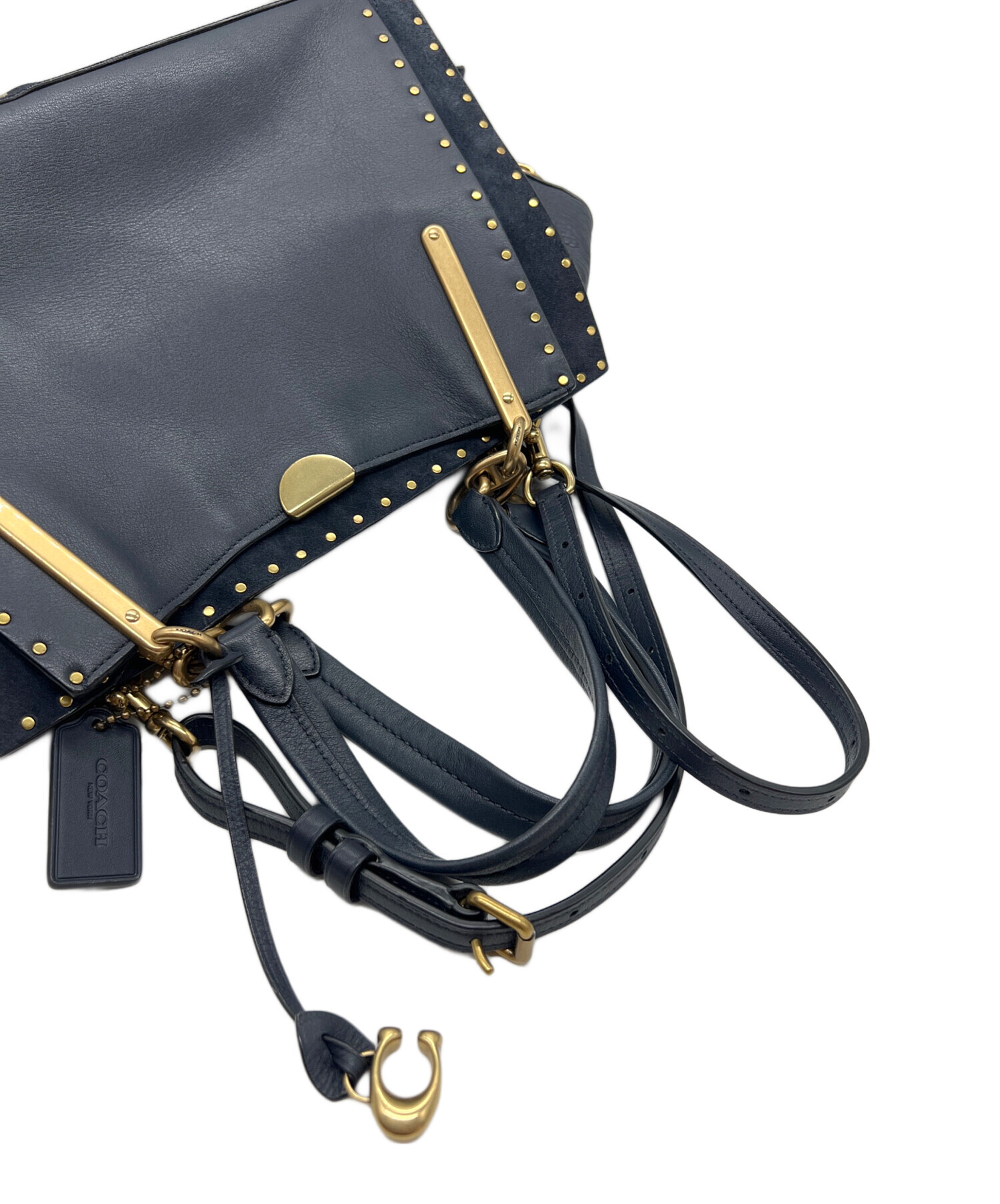 コーチ☆バック　新品.未使用　2WAY 中古・古着通販】COACH (コーチ) 2WAYバッグ ネイビー｜ブランド・古着