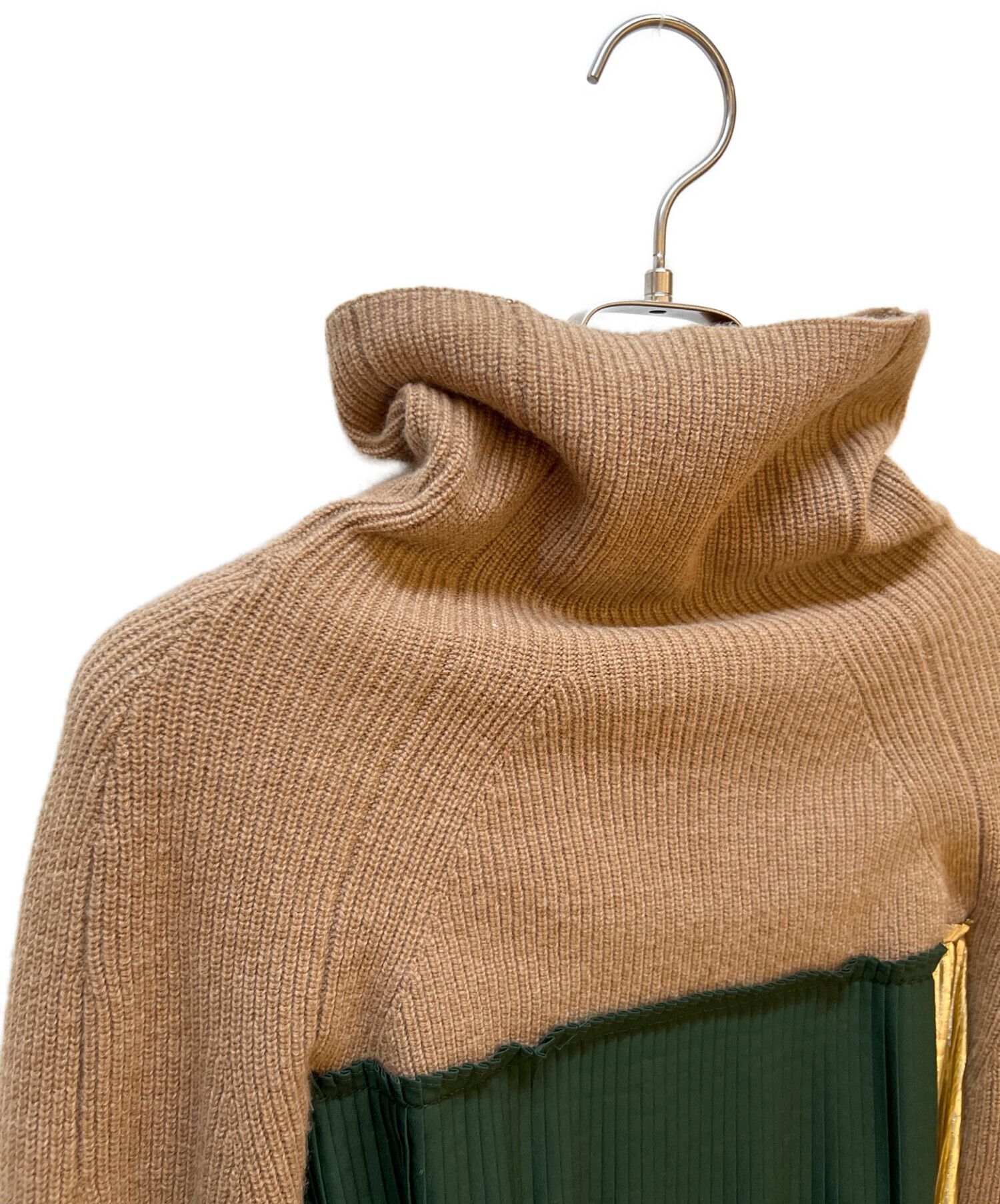 中古・古着通販】sacai (サカイ) 長袖ワンピース グリーン×ゴールド
