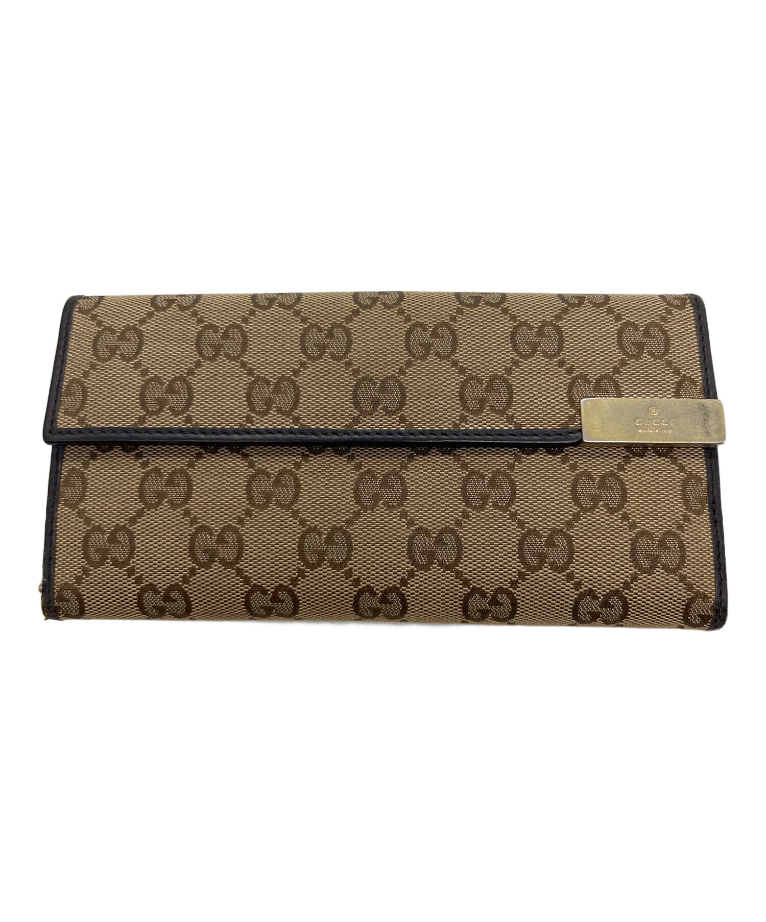 中古・古着通販】GUCCI (グッチ) 長財布 ブラウン×ベージュ｜ブランド 