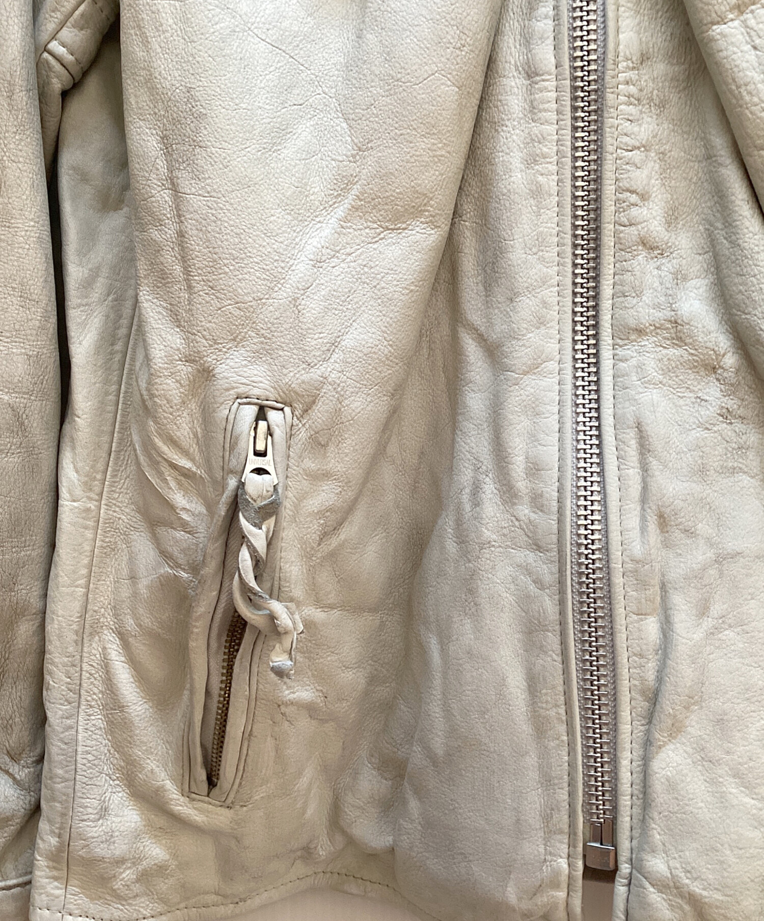 中古・古着通販】Schott (ショット) カウレザージャケット ベージュ