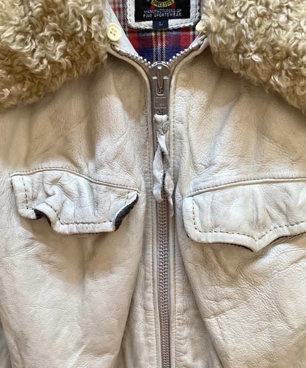 中古・古着通販】Schott (ショット) カウレザージャケット ベージュ